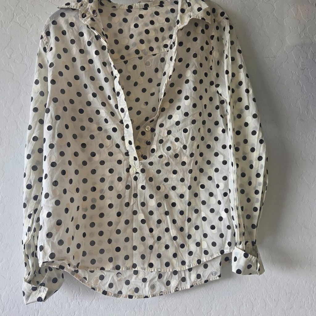 J.Crew J.Crew Polka Dot Button-Up Blouse-Chic & Timeless-Breathable Size S / US 4 / IT 40 - 1 Thumbnail
