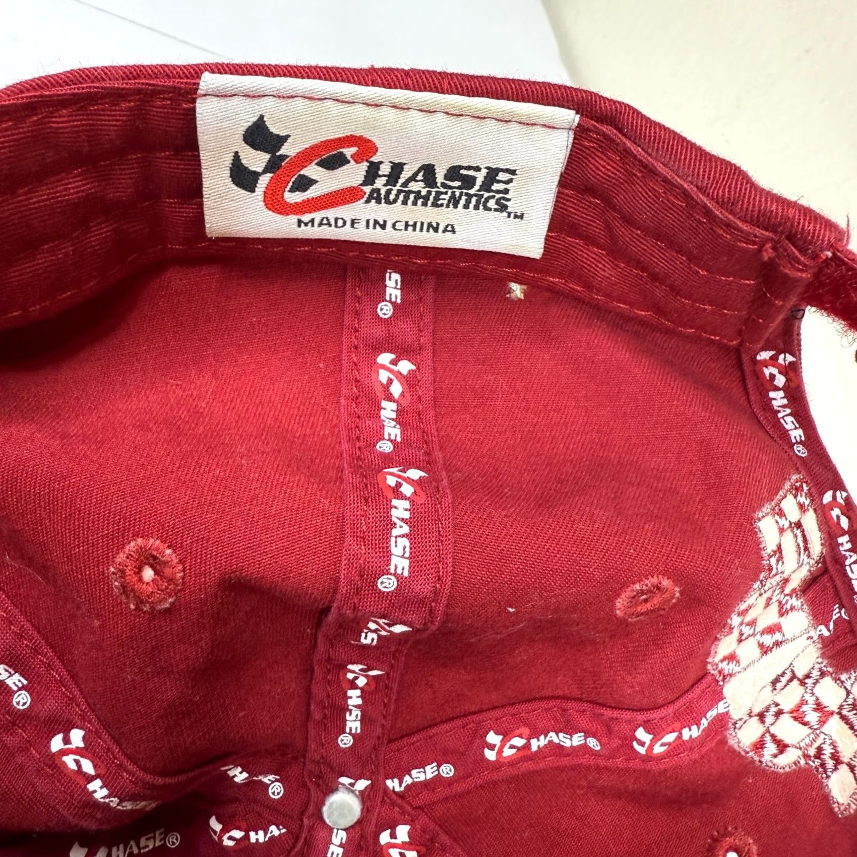 Chase Authentics VINTAGE Chase Authentics Cap Hat Men's One Size Red Baseball Cap Casual Y2K 90s Cars Sports Adjustable Breathable Lightweight Twill Cotton Hat Mens Size ONE SIZE - 5 Thumbnail