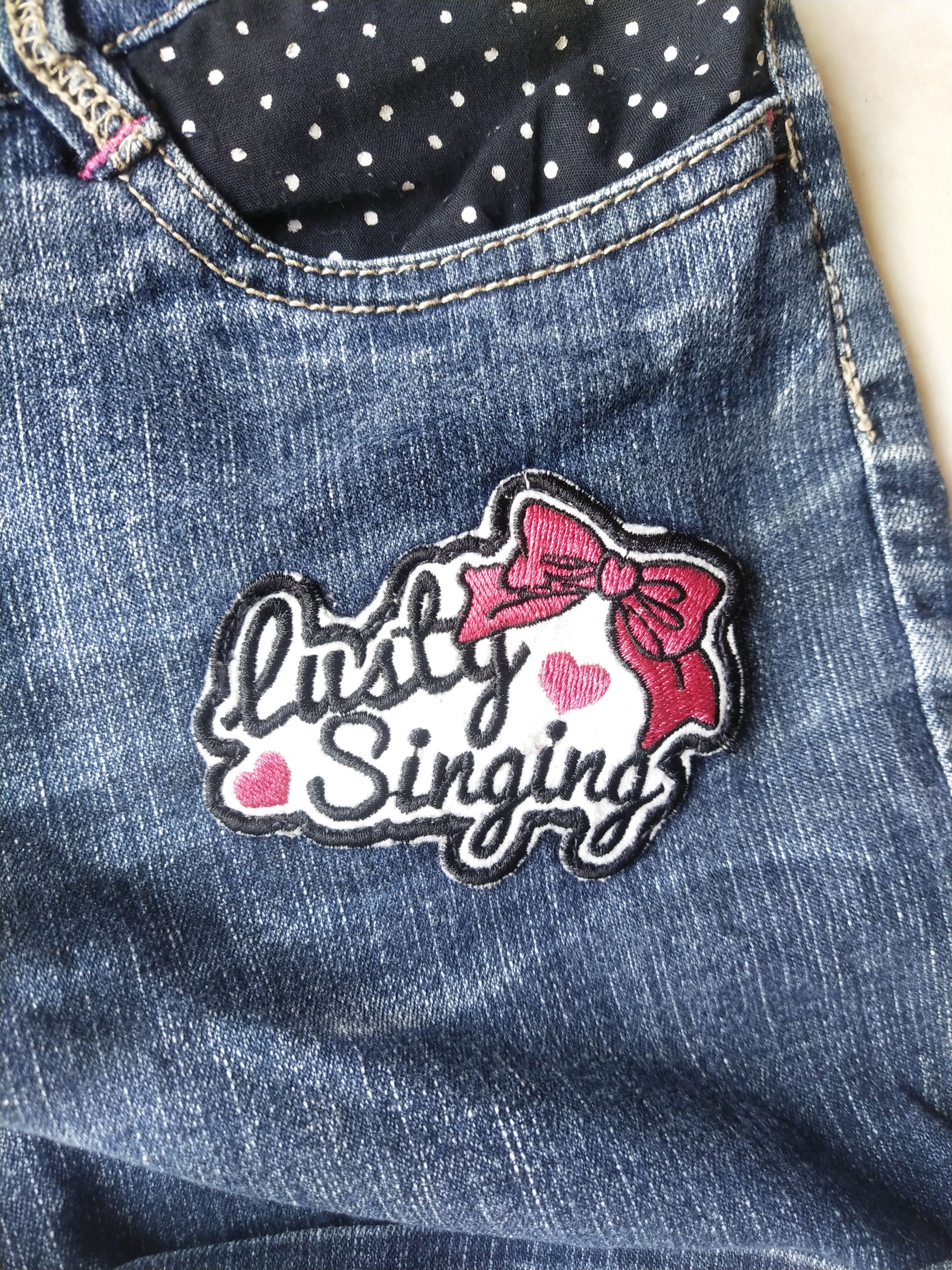 Angel Blue Lusty Singing Japan Kawaii Denim Shorts Polkadot Bow Size 29" - 3 Thumbnail