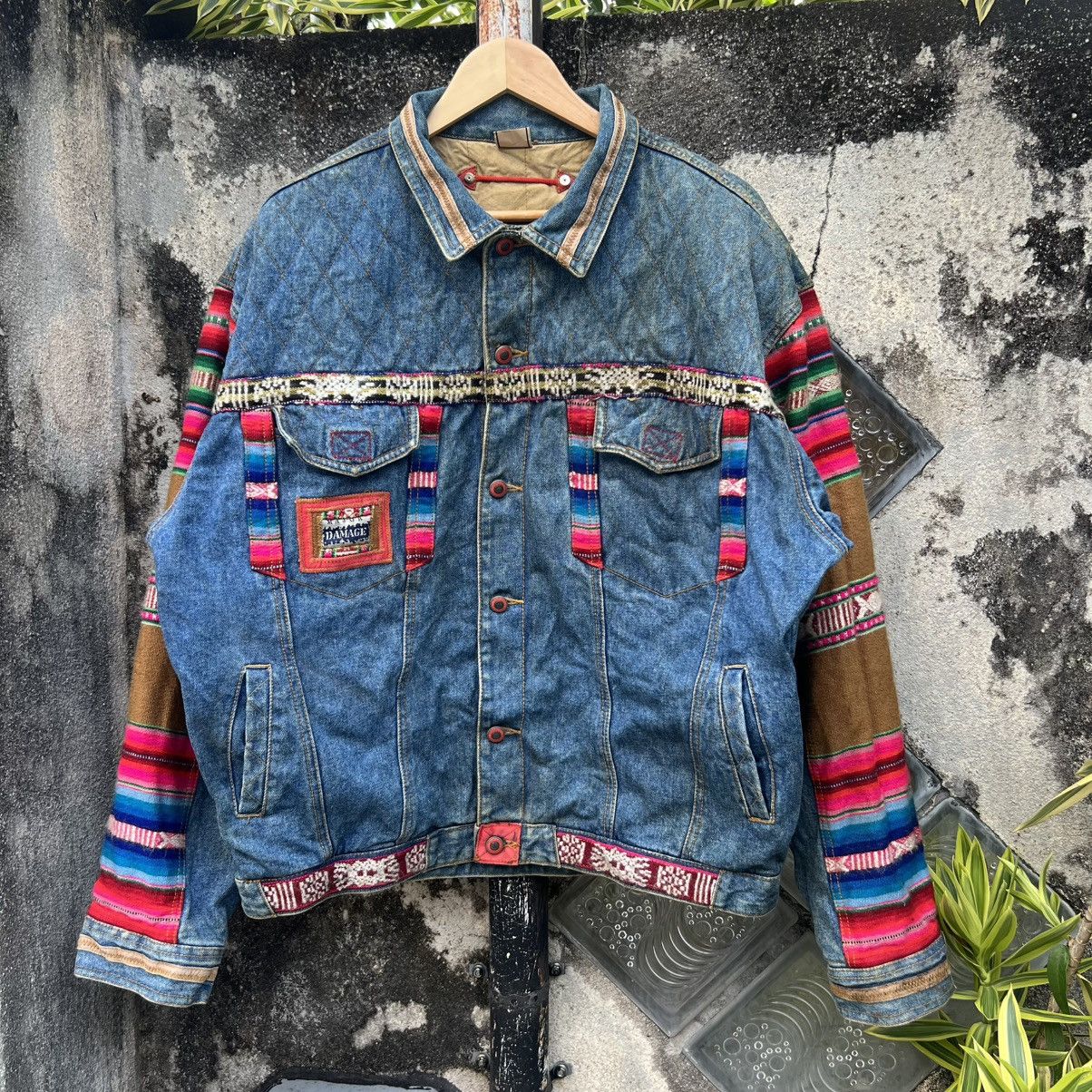 Japanese Brand “RARE” PATCHWORK HEAVY DENIM JACKET Size US XL / EU 56 / 4 - 1 Thumbnail