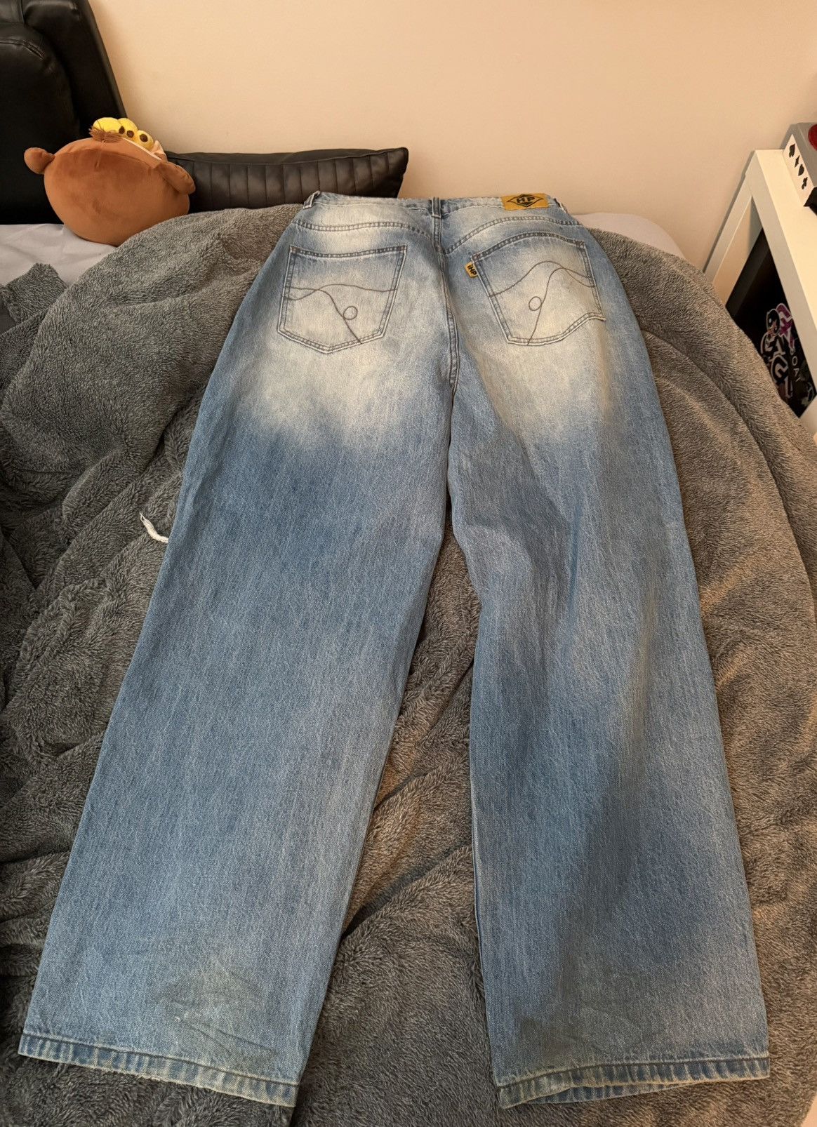 Japanese Brand Im happy promise ihp baggy blue ripped denim Size US 32 / EU 48 - 2 Thumbnail