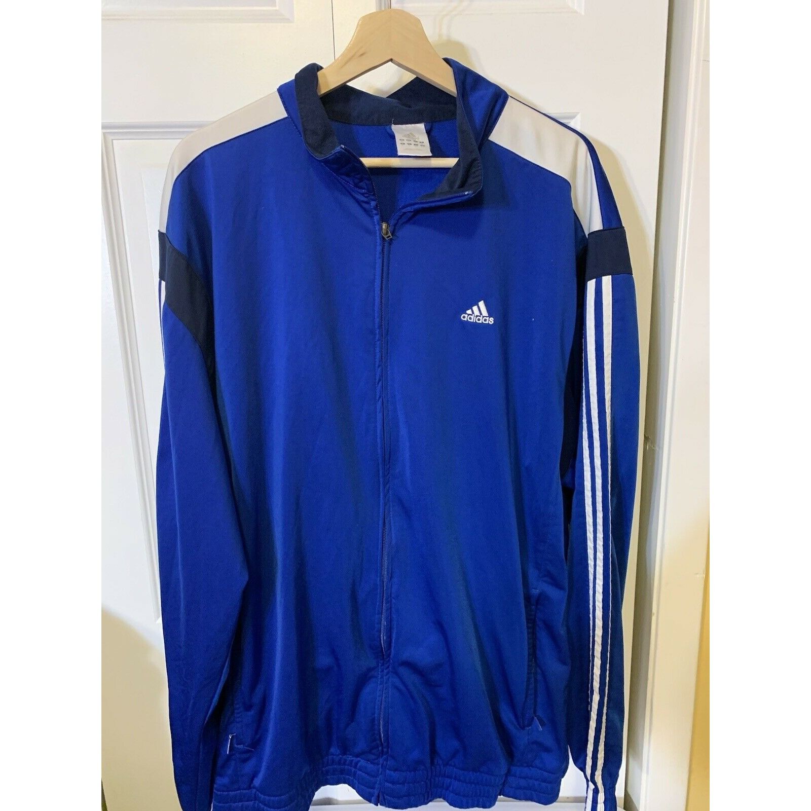 Adidas VINTAGE Adidas Full Zip Track Jacket Men’s Sz XL Blue White Size US XL / EU 56 / 4 - 4 Thumbnail