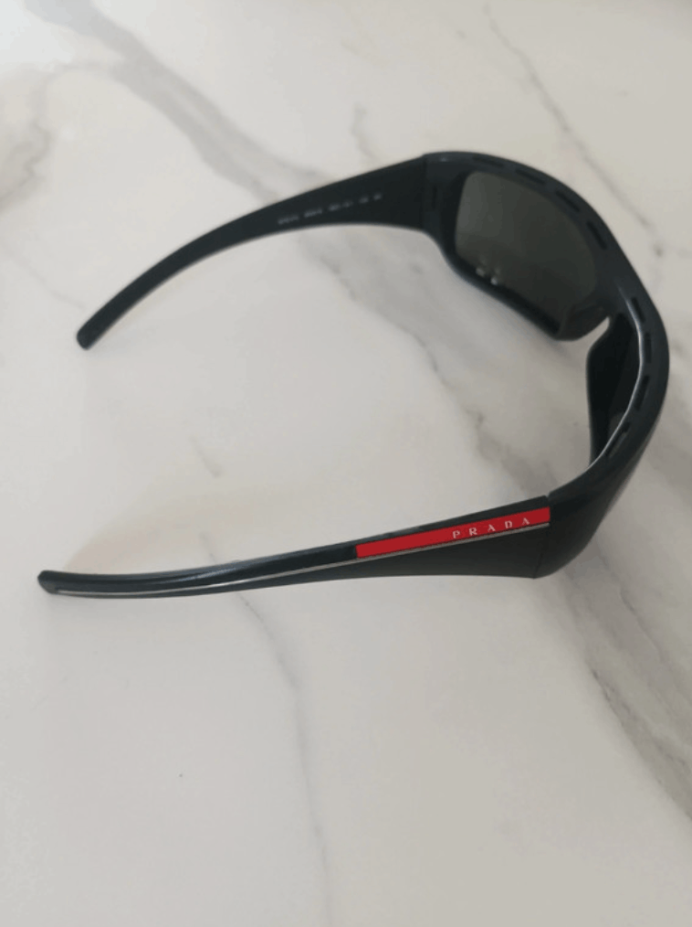 Prada PRADA Sunglasses Sport Rectangle Wrap Shield Metal Symbole Size ONE SIZE - 2 Thumbnail