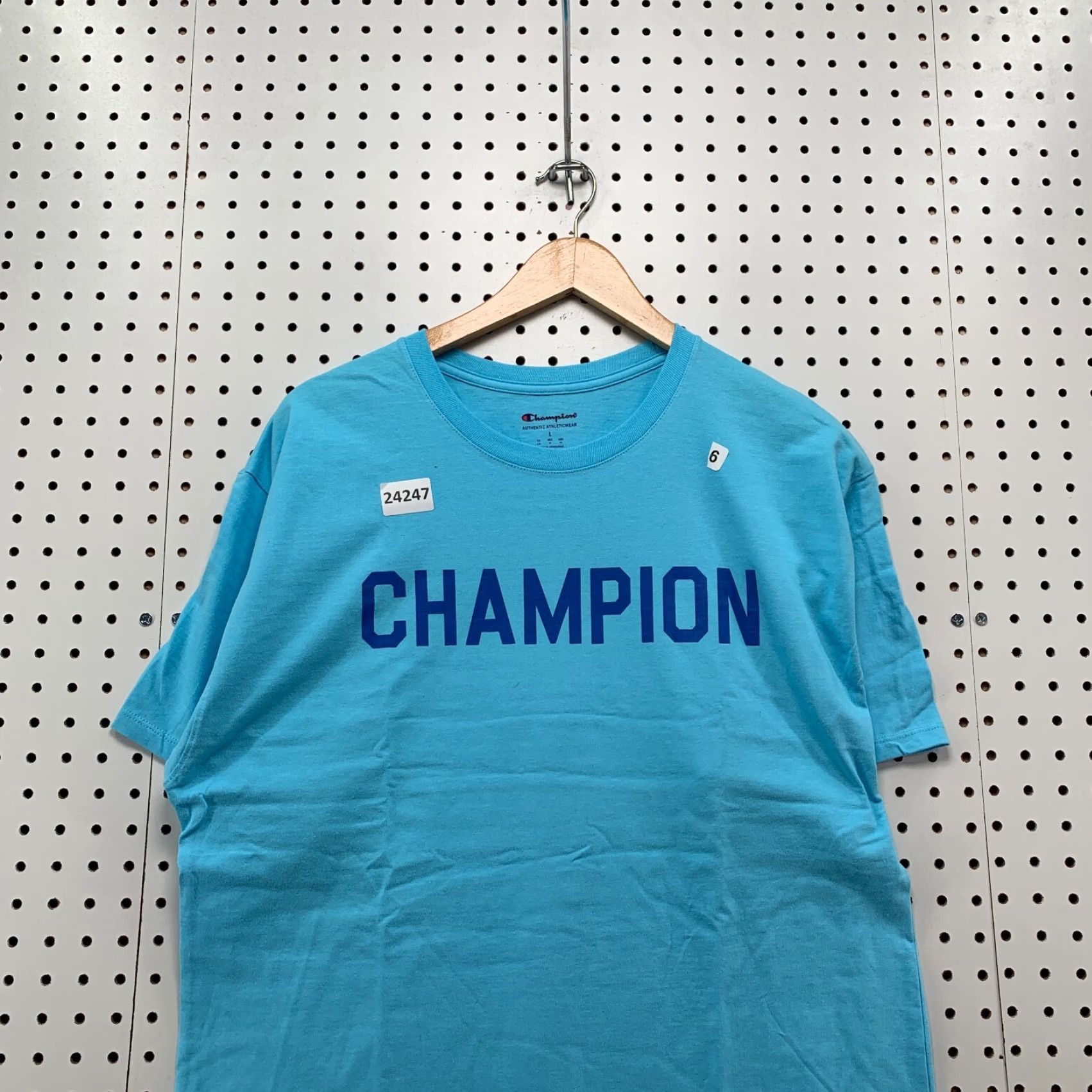 Champion VINTAGE Champion T-Shirt Adult Large Blue Tonal Spell Out Short Sleeve Mens Size US L / EU 52-54 / 3 - 5 Thumbnail