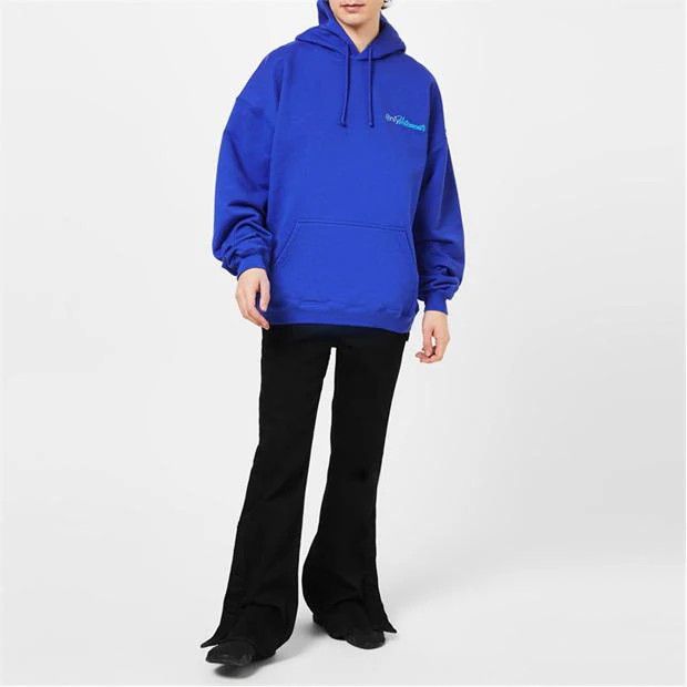 Vetements o1g2r1mq0824 Logo Print Hoodie in Blue Size US L / EU 52-54 / 3 - 4 Thumbnail