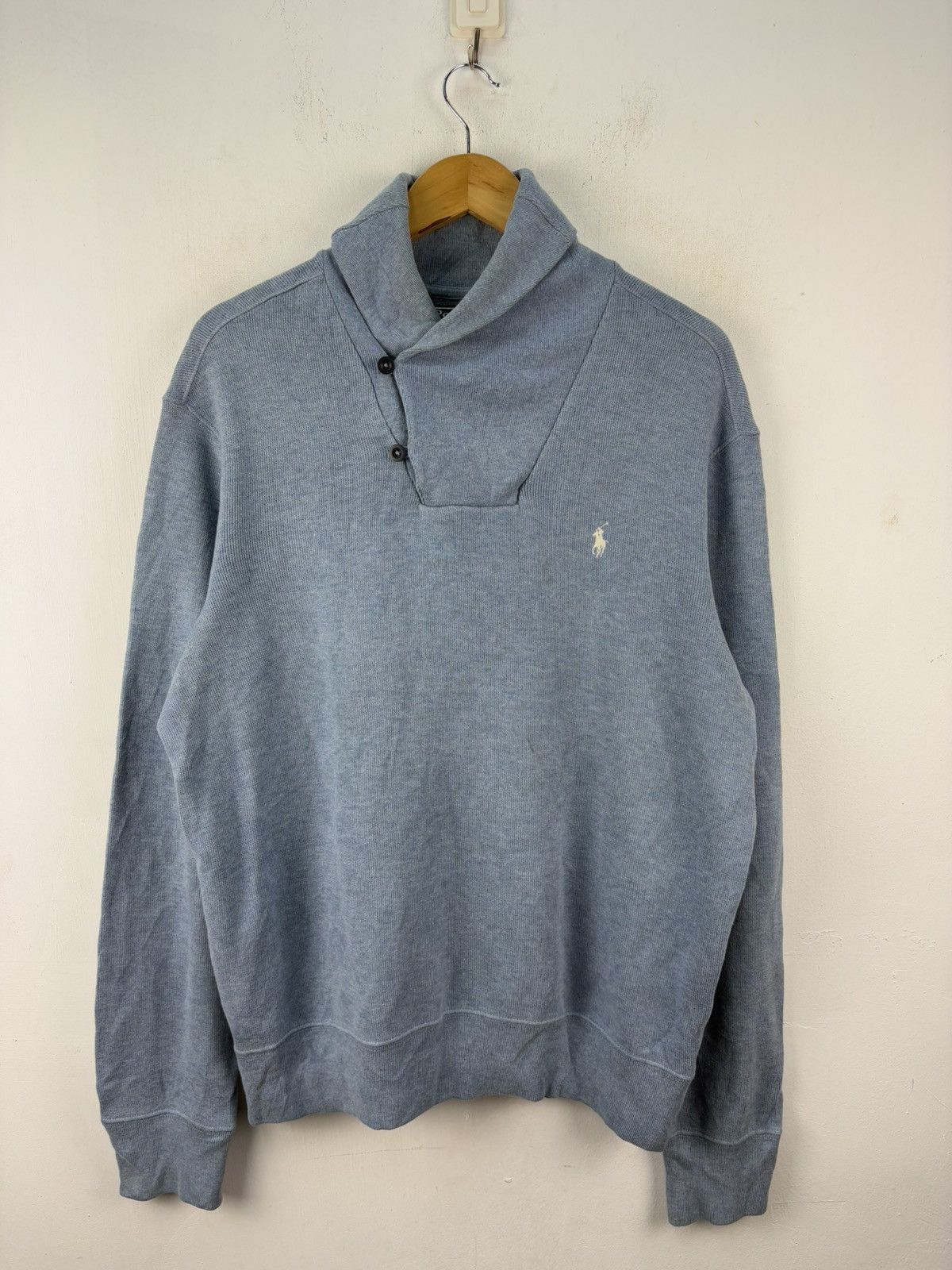 Polo Ralph Lauren Vintage Polo Ralph Lauren Sweatshirt Shawl Collar Pullover Size US L / EU 52-54 / 3 - 1 Thumbnail