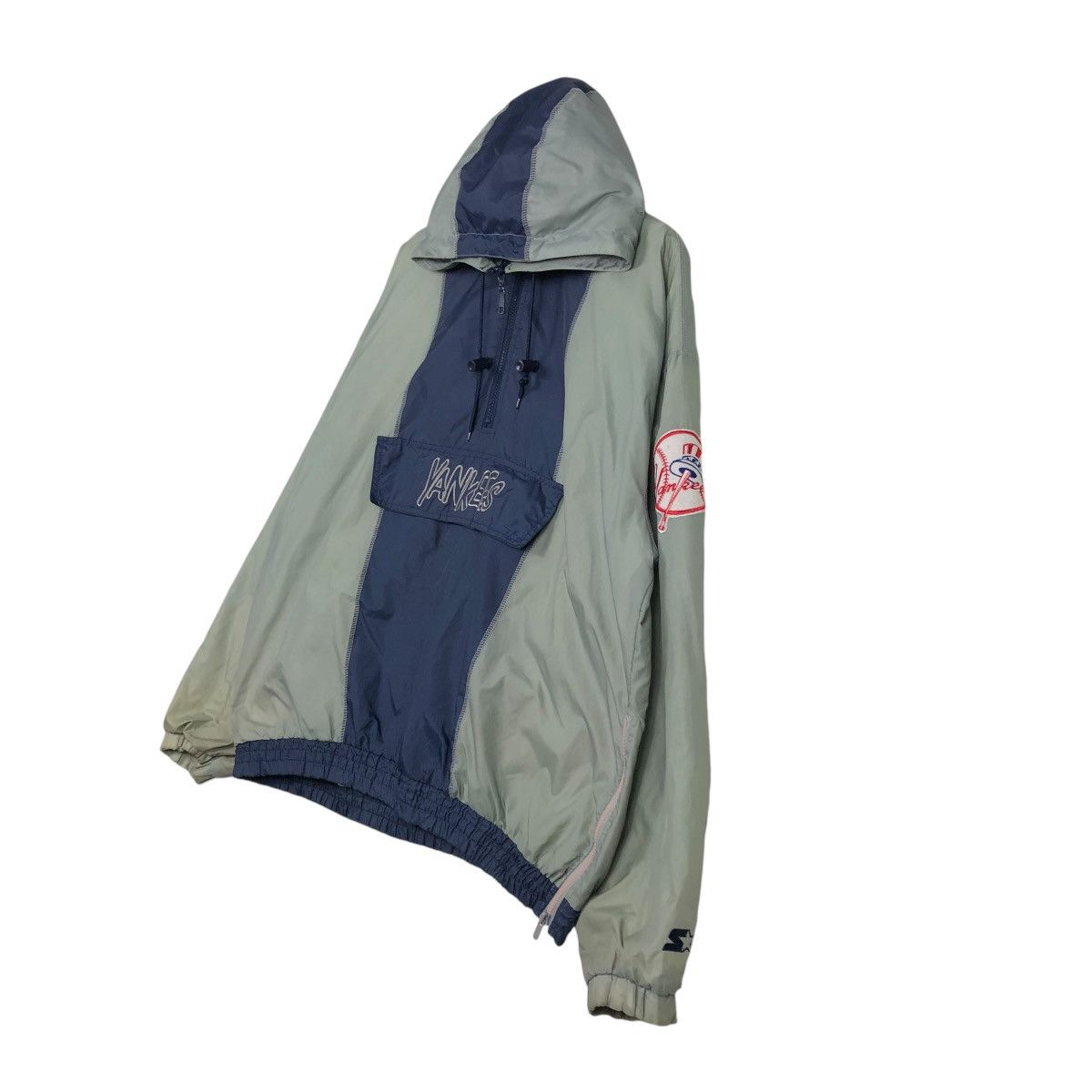 New York Yankees 🔥VINTAGE LIGHT JACKET ANORAK PULL OVER STARTER NY YANKEES Size US L / EU 52-54 / 3 - 4 Thumbnail