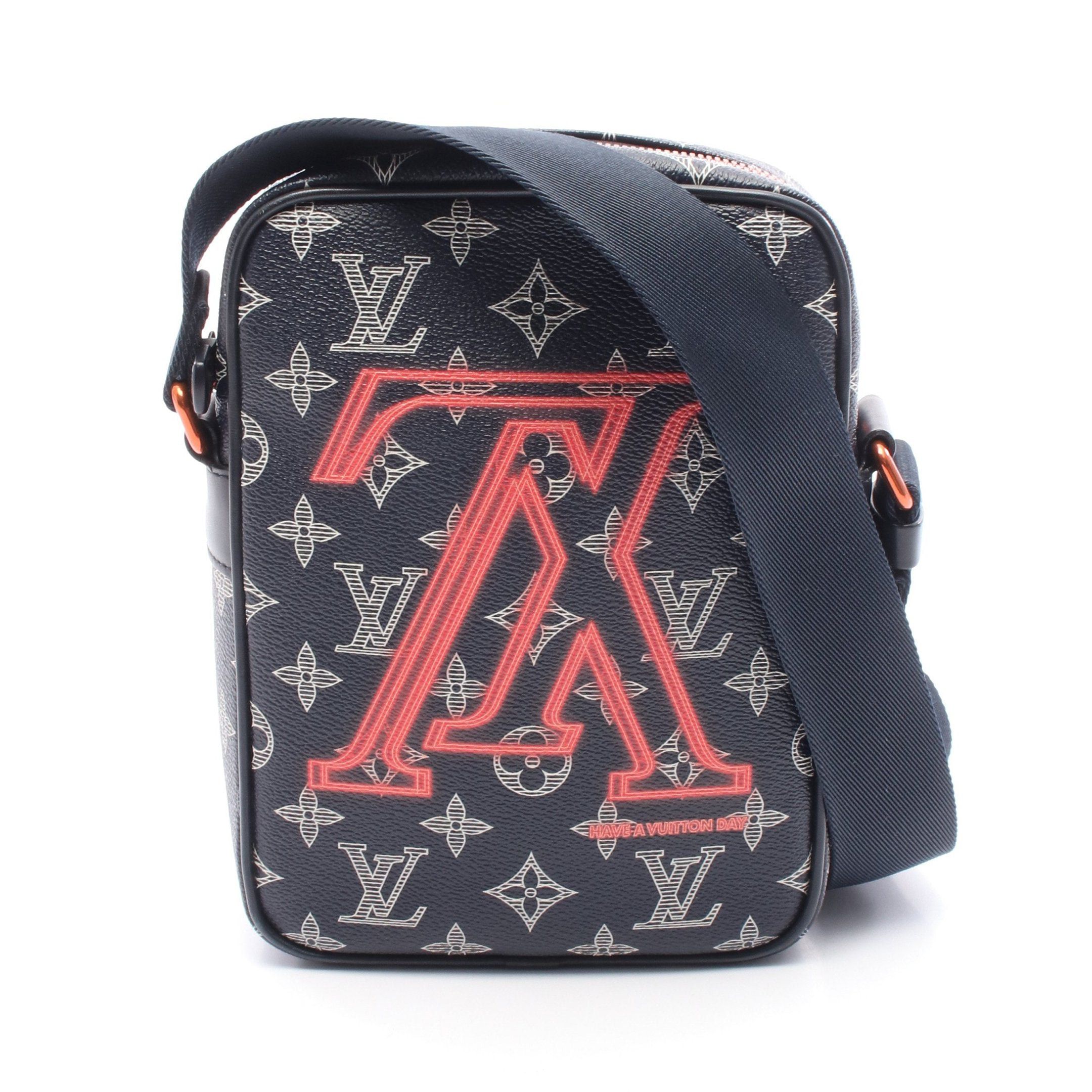 Louis Vuitton Louis Vuitton Danube Pm Monogram Ink Upside Down Shoulder Bag Leather Navy Red White Size ONE SIZE - 1 Thumbnail
