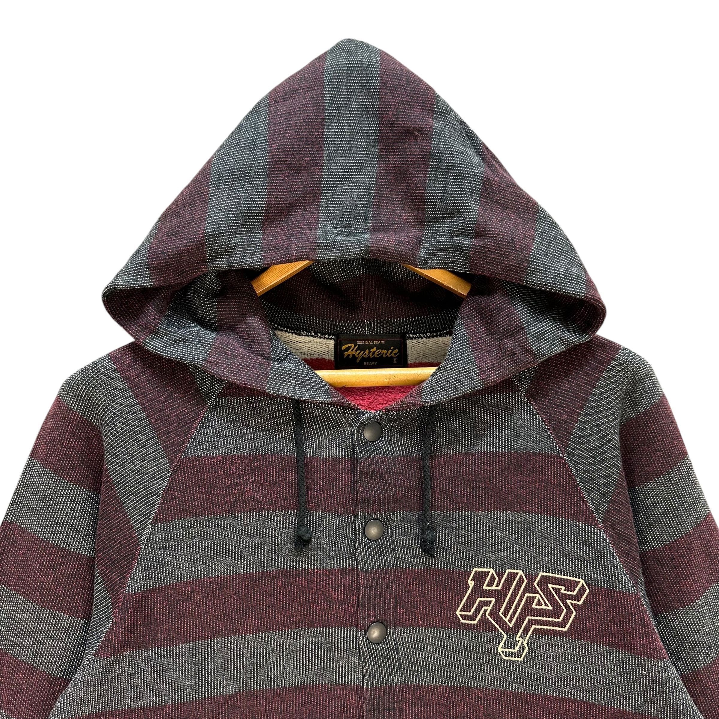 Hysteric Glamour Vintage 90s HYSTERIC GLAMOUR Striped Button Hoodie #A69-1669 Size US M / EU 48-50 / 2 - 2 Thumbnail