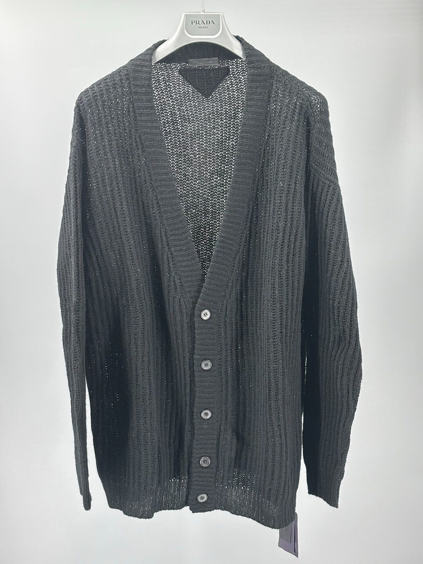 Prada black knitted cardigan by prada for men Size US L / EU 52-54 / 3 - 1 Thumbnail