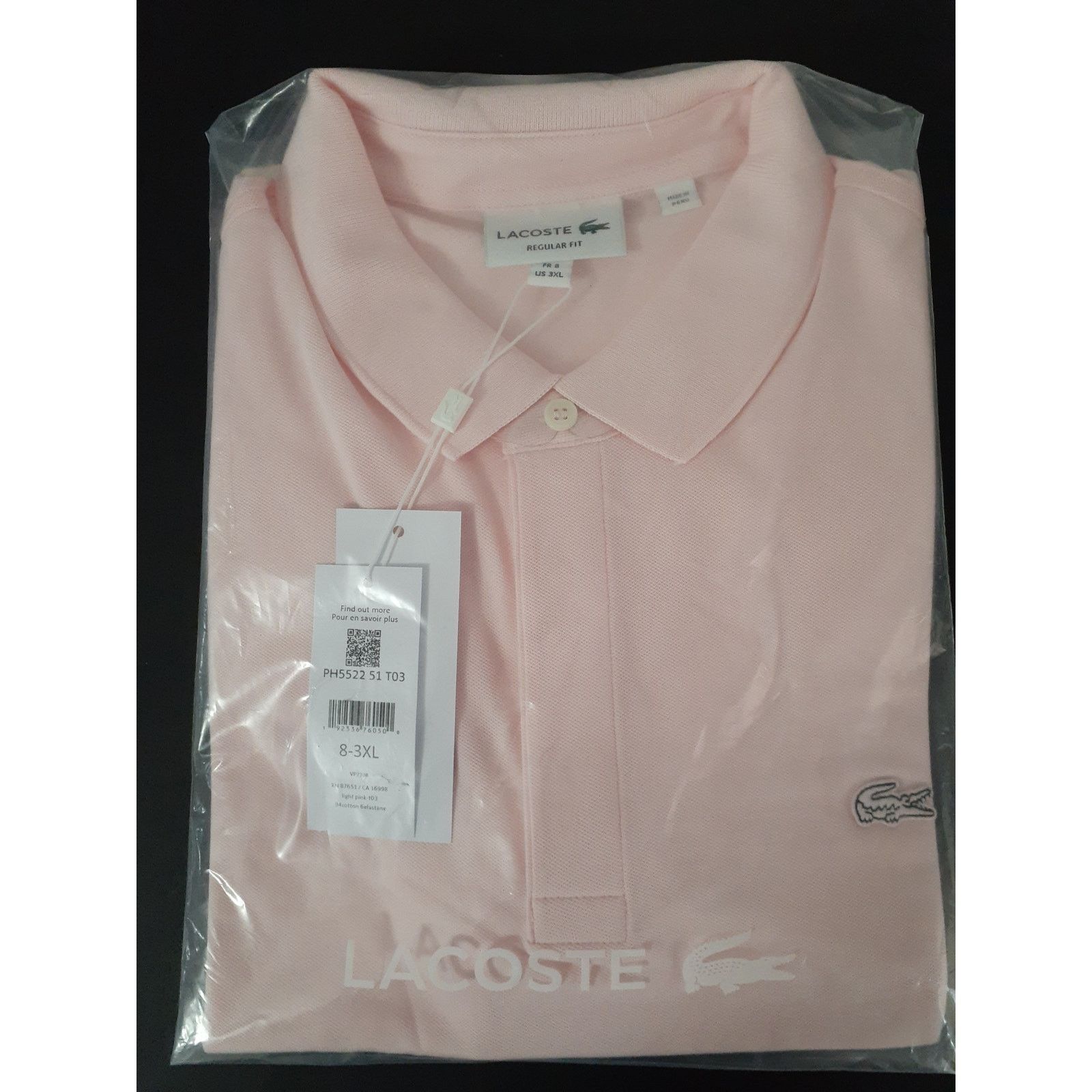Lacoste Lacoste Mens Short Sleeve Paris Polo, Flamingo Pink 3XL Size US XXL / EU 58 / 5 - 2 Thumbnail
