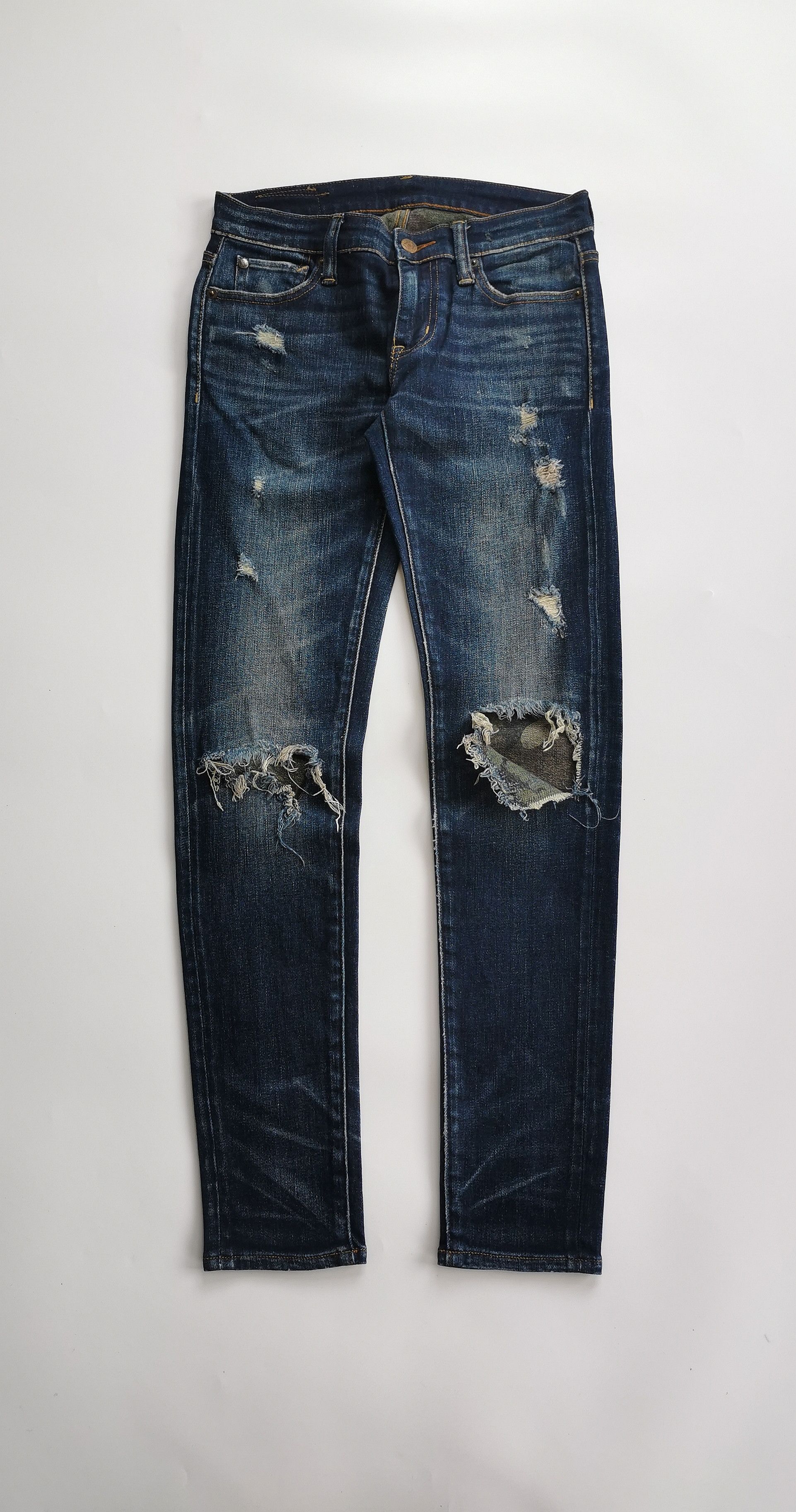 RRL Ralph Lauren Denim Supply Ralph Lauren Ripped Skinny Jeans Size US 27 - 1 Thumbnail