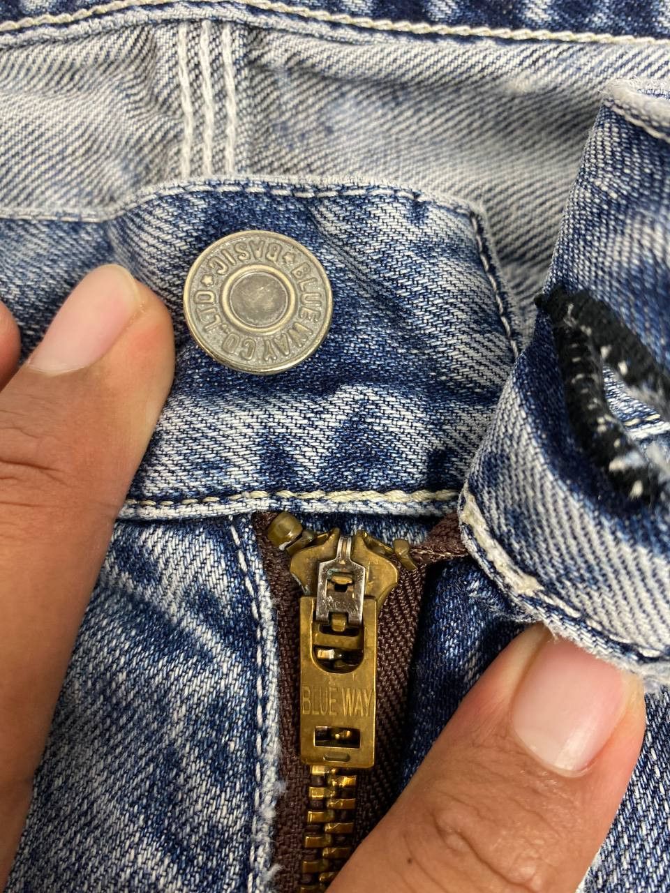 Japan Blue japanese blue way lightwash distressed denim nice design Size US 34 / EU 50 - 9 Thumbnail