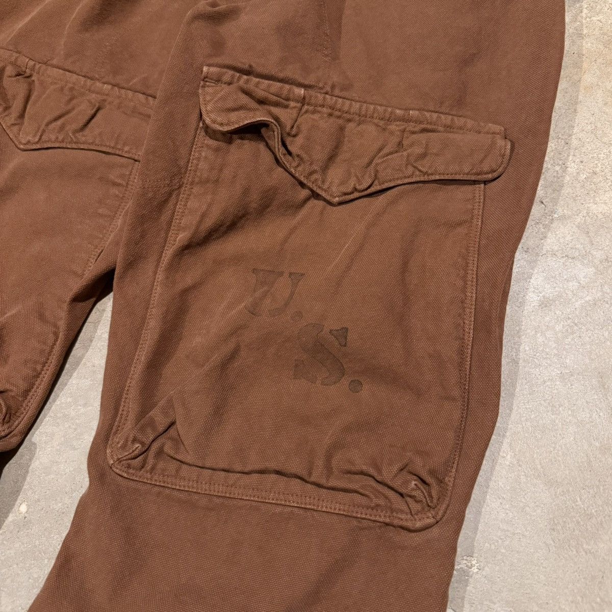 Kapital Kapital Cargo Pocket Stenciled Canvas Bootcut Work Pants Size US 30 / EU 46 - 4 Thumbnail
