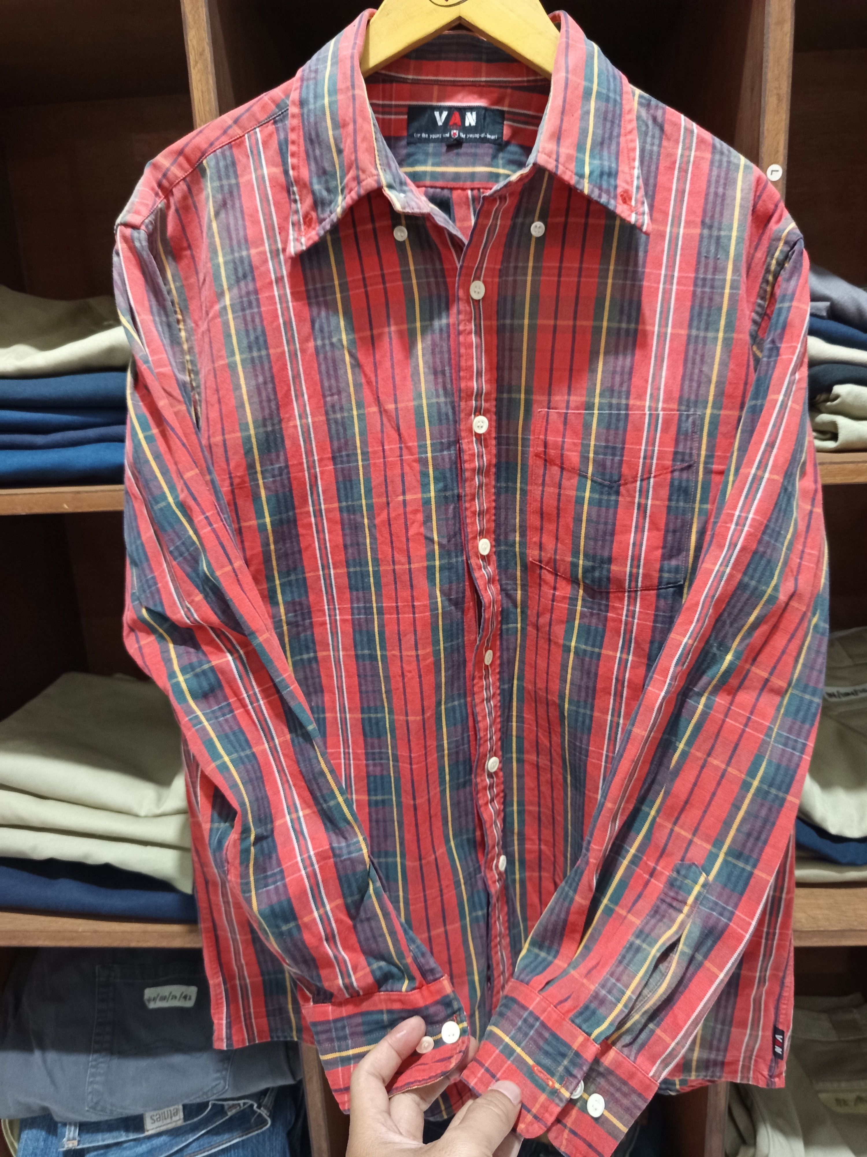 Van VAN Japan Plaid Flannel Shirt Cotton Size L Size US L / EU 52-54 / 3 - 5 Thumbnail
