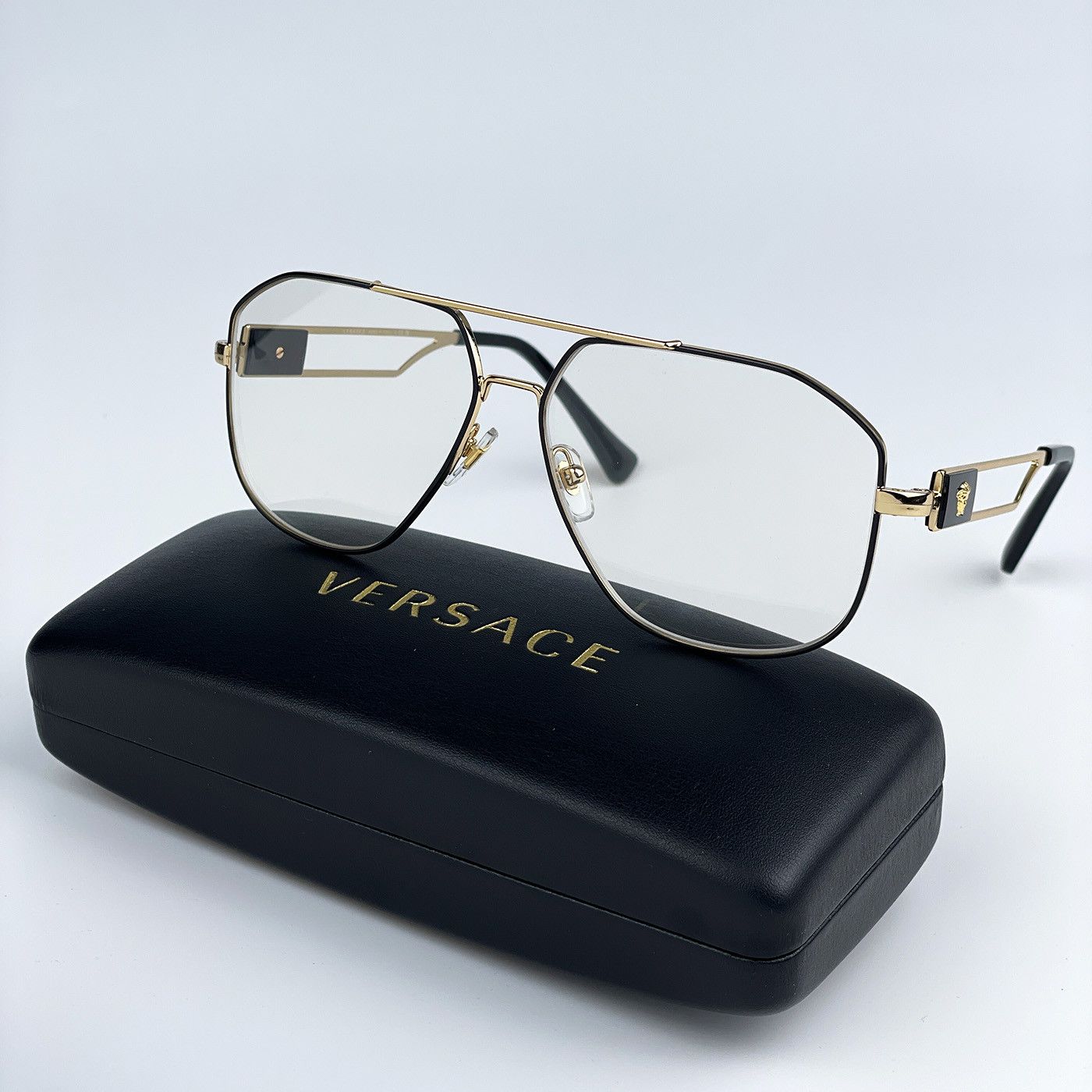 Versace NEW Versace VE1287 1443 Metal Pilot Men Unisex Eyeglasses Size ONE SIZE - 1 Thumbnail
