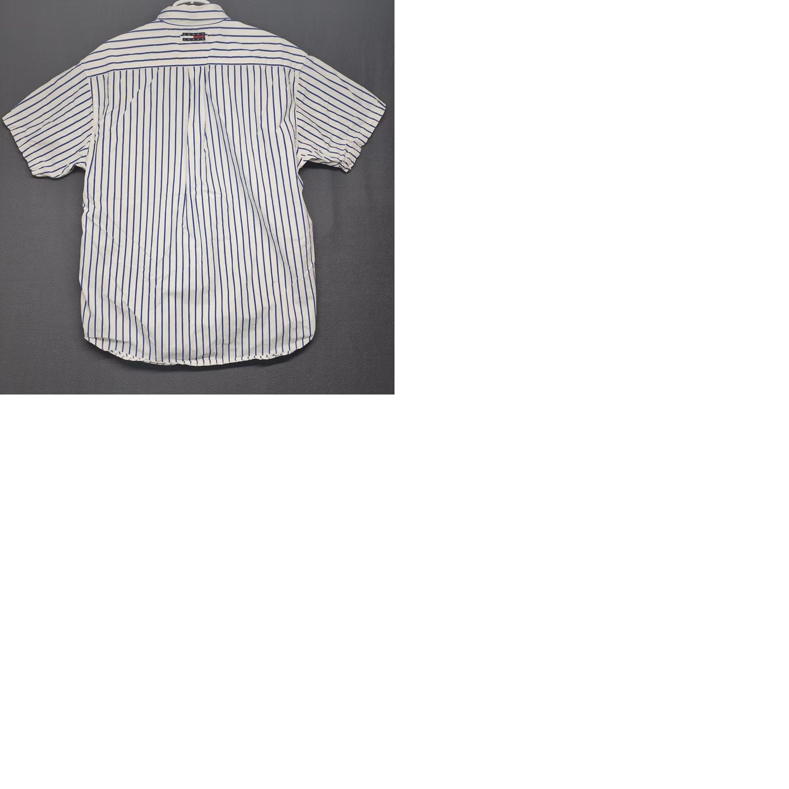 Vintage VINTAGE Tommy Jeans Shirt Men Large Blue Stripe Short Sleeve Button Up Flag Logo Y2K 90s Classic Size US L / EU 52-54 / 3 - 9 Thumbnail