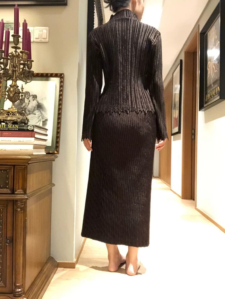 Issey Miyake Issey Miyake size:2 Coffee-colored main line velvet lace c Size M / US 6-8 / IT 42-44 - 6 Thumbnail