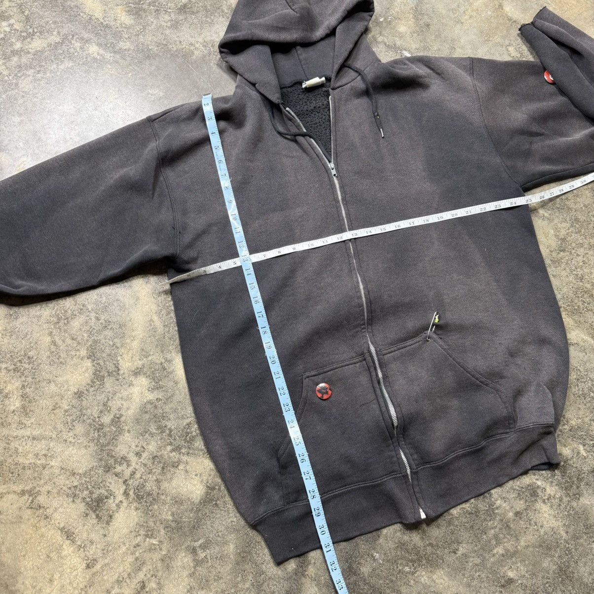 Vintage vintage faded black zip up baggy thrashed hoodie Size US XXL / EU 58 / 5 - 7 Thumbnail