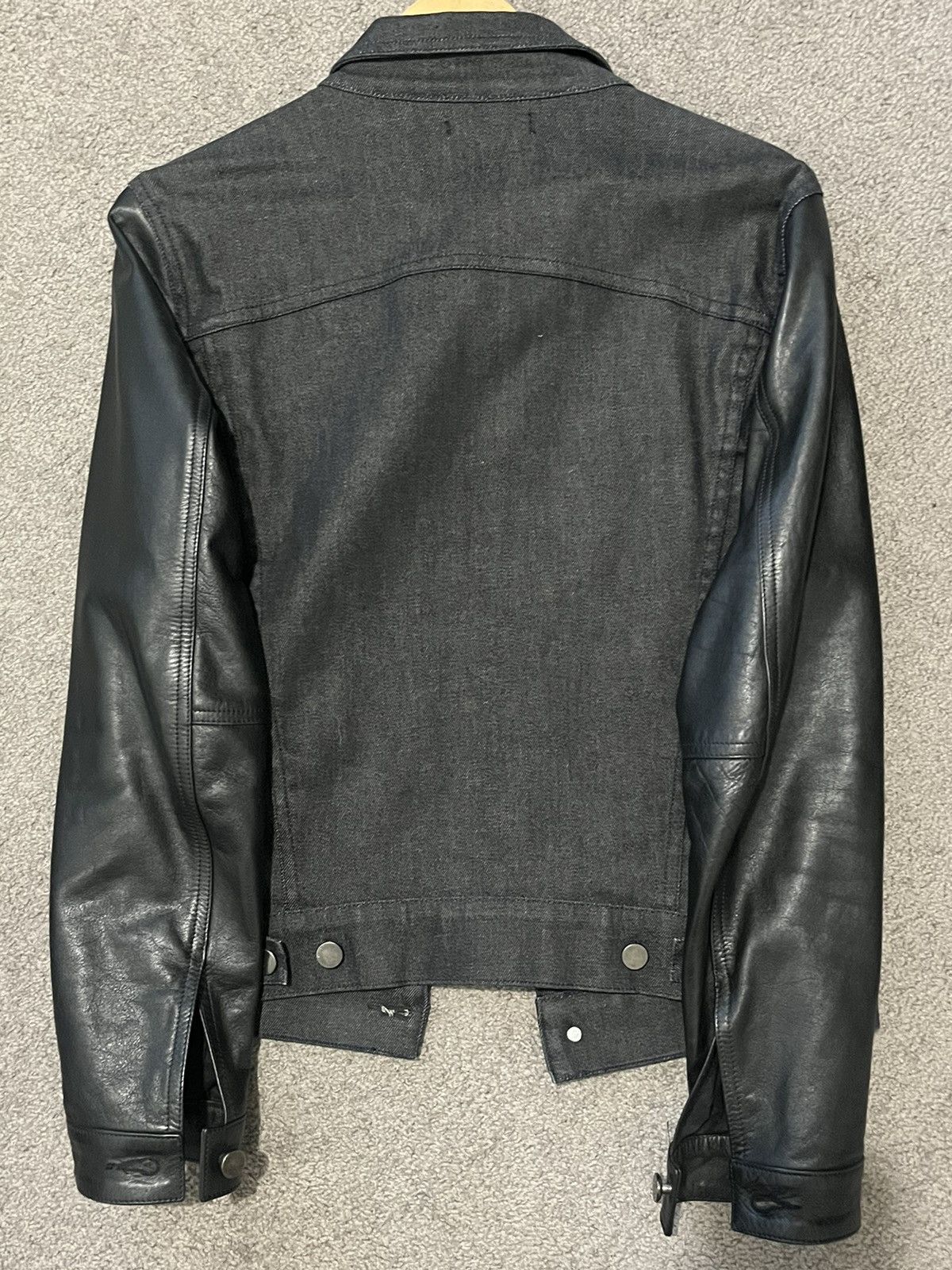 The Kooples The Kooples Leather Sleeve Trucker Jacket Size US S / EU 44-46 / 1 - 3 Thumbnail