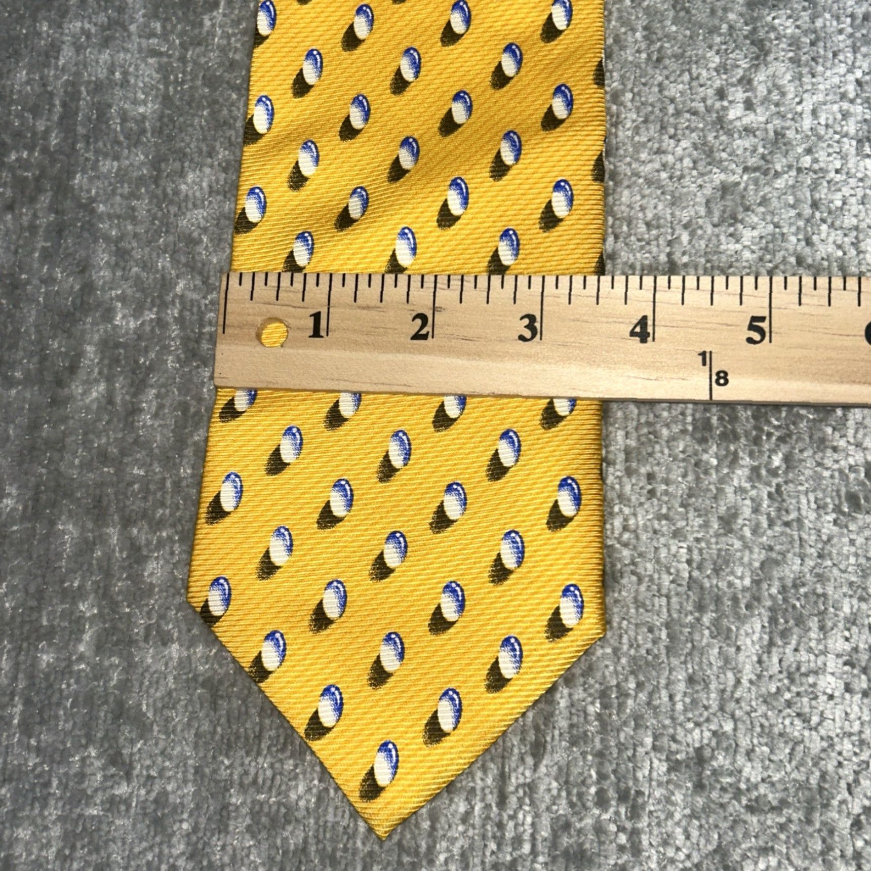 Vintage VINTAGE Luciano Ferre Silk Tie Geometric Yellow 100% Silk Made in Italy Classic 57"-60" Adjustable Men Size ONE SIZE - 5 Thumbnail