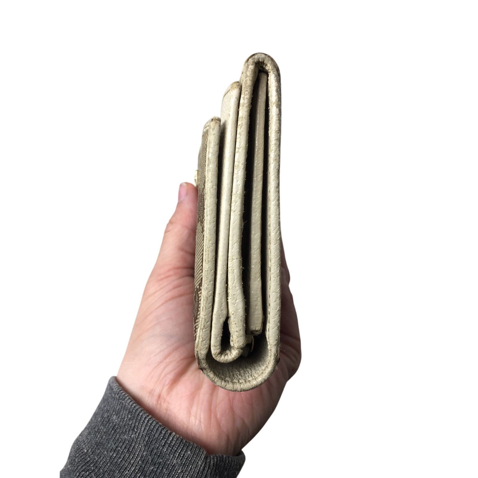 Gucci Gucci GG Canvas Beige & White Leather Double Layer Wallet Size ONE SIZE - 9 Thumbnail