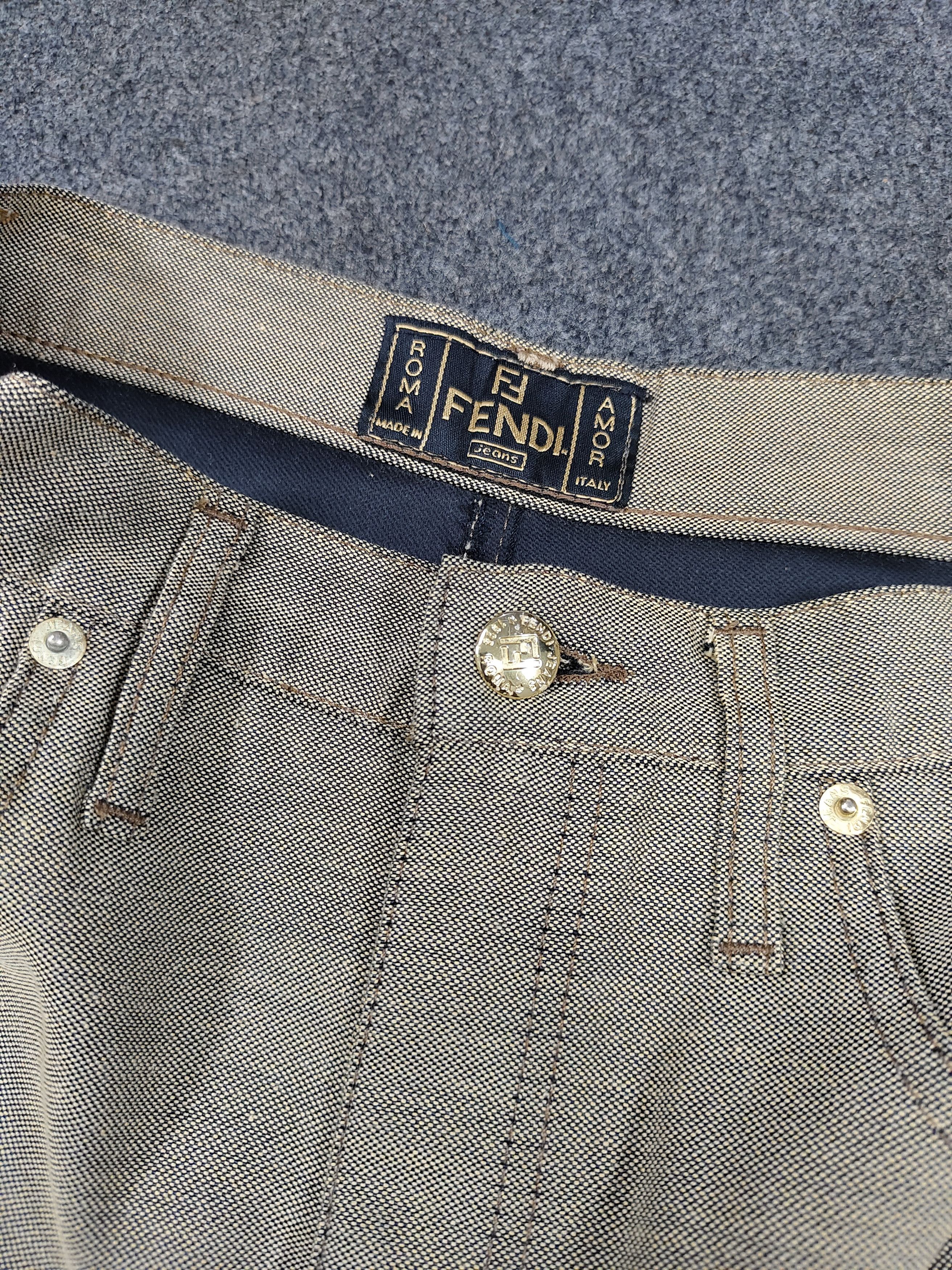 Fendi 90s FENDI- Archive Minimalist Hem Logo Taped Denim Skirt Size 28" / US 6 / IT 42 - 3 Thumbnail