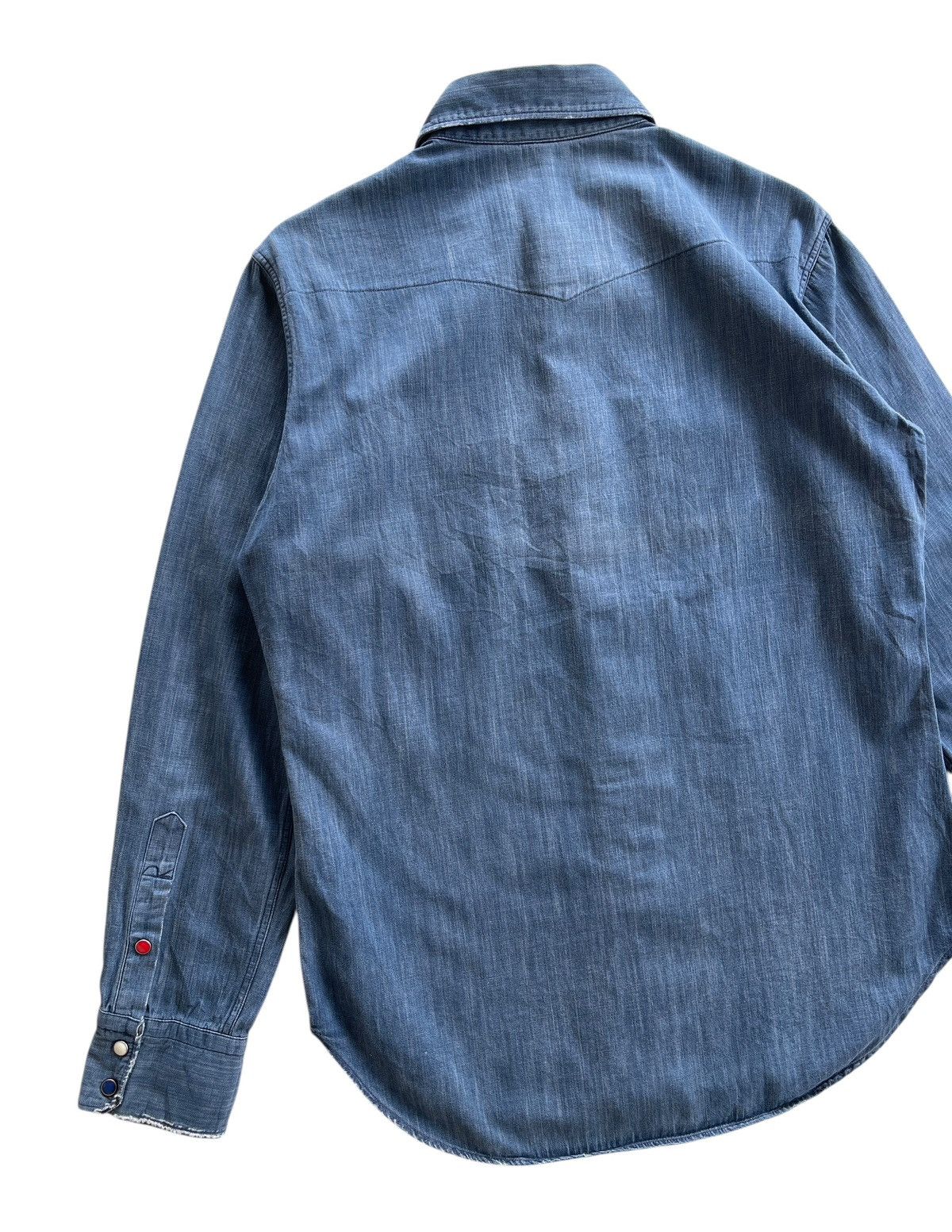 45rpm 45rpm Dungaree Denim Western Distressed Shirt Size US M / EU 48-50 / 2 - 6 Thumbnail