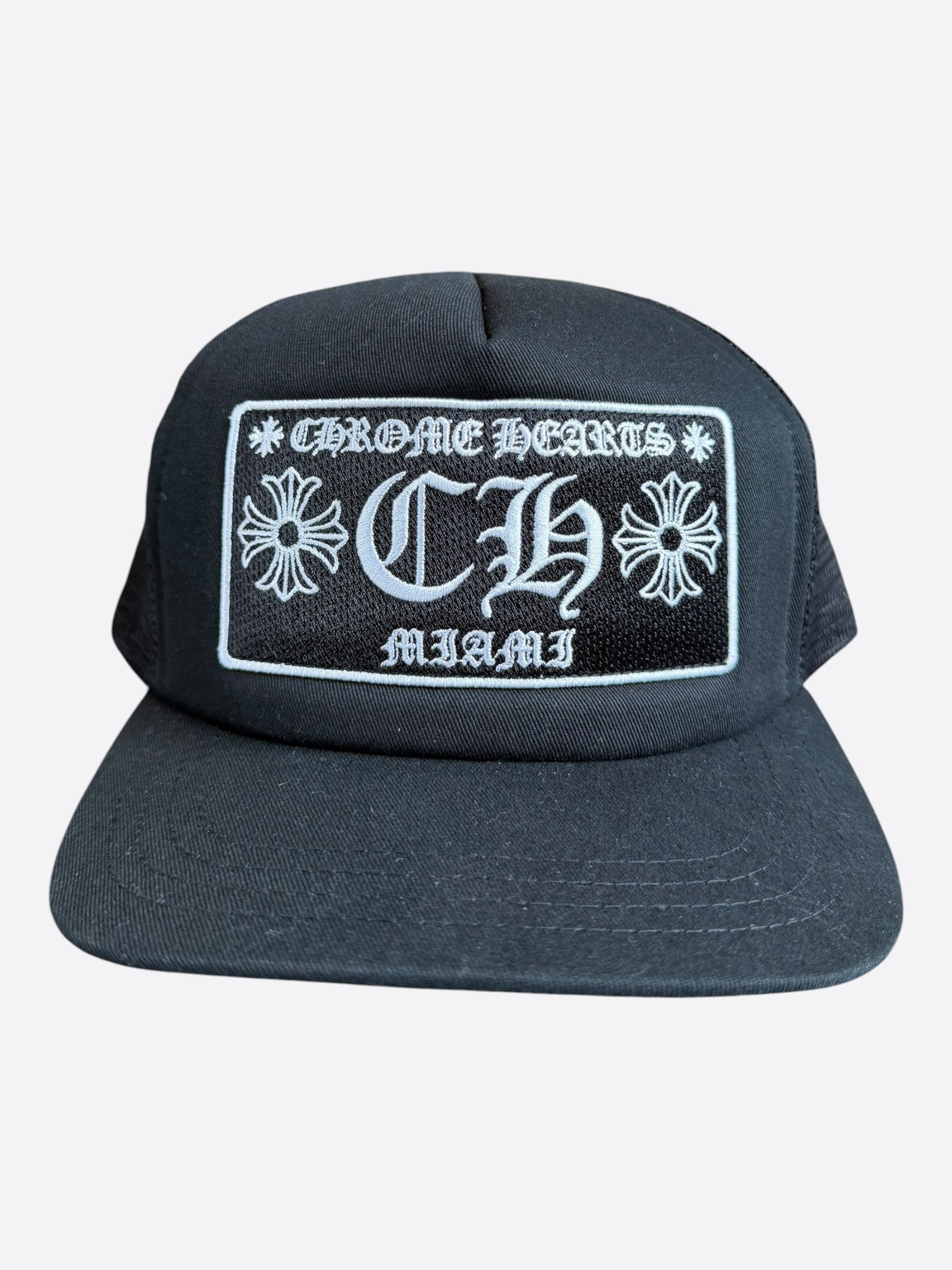 Chrome Hearts Chrome Hearts Black & White Miami Trucker Hat Size ONE SIZE - 1 Thumbnail