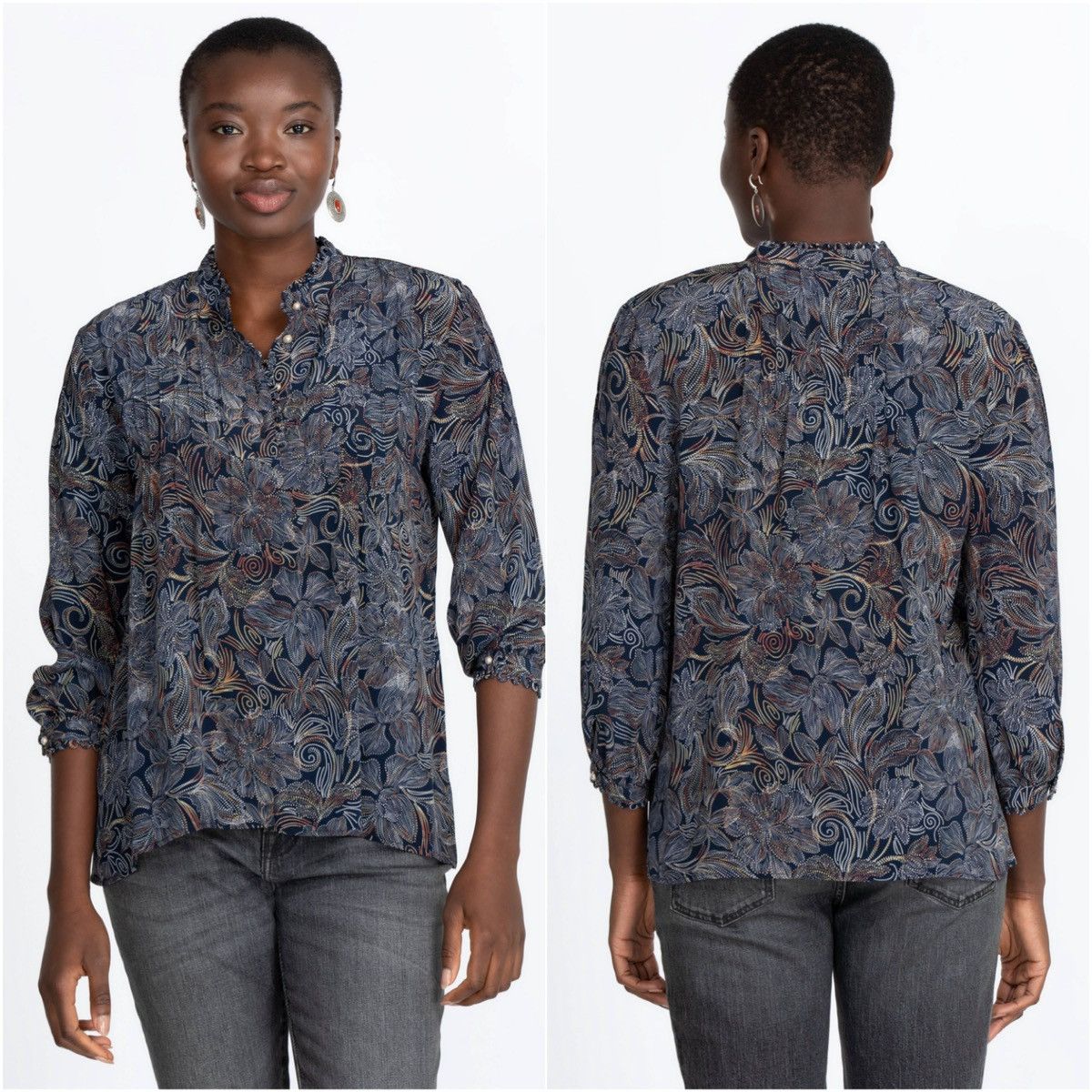 Johnny Was Johnny Was Jade Venus Peasant Top Floral Paisley Silk S Size S / US 4 / IT 40 - 1 Thumbnail