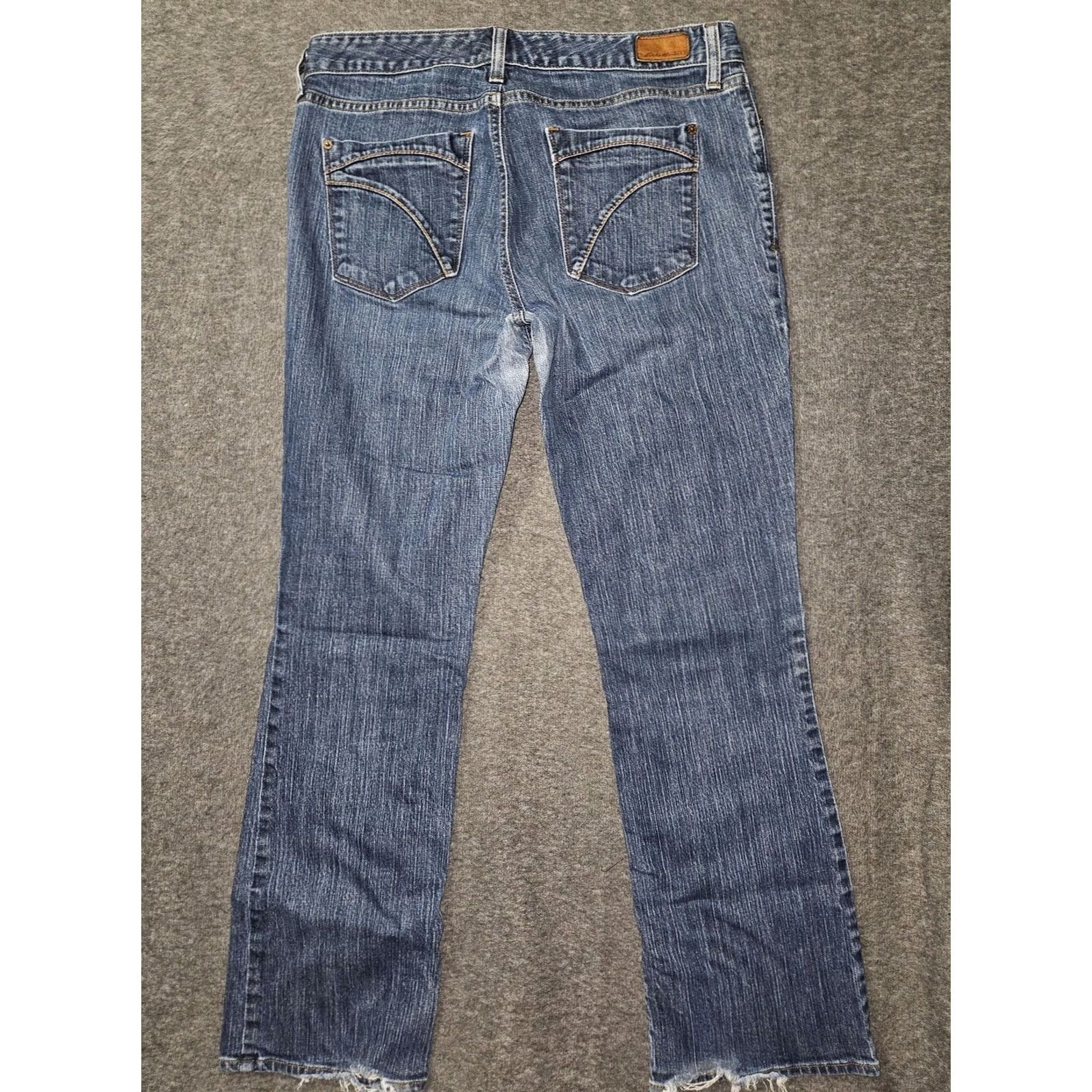 Eddie Bauer Eddie Bauer Jeans Women's 12 Blue Denim Straight Leg Mid Rise Distressed Stretch Denim 5-Pocket Size 34" / US 12 / IT 48 - 7 Thumbnail