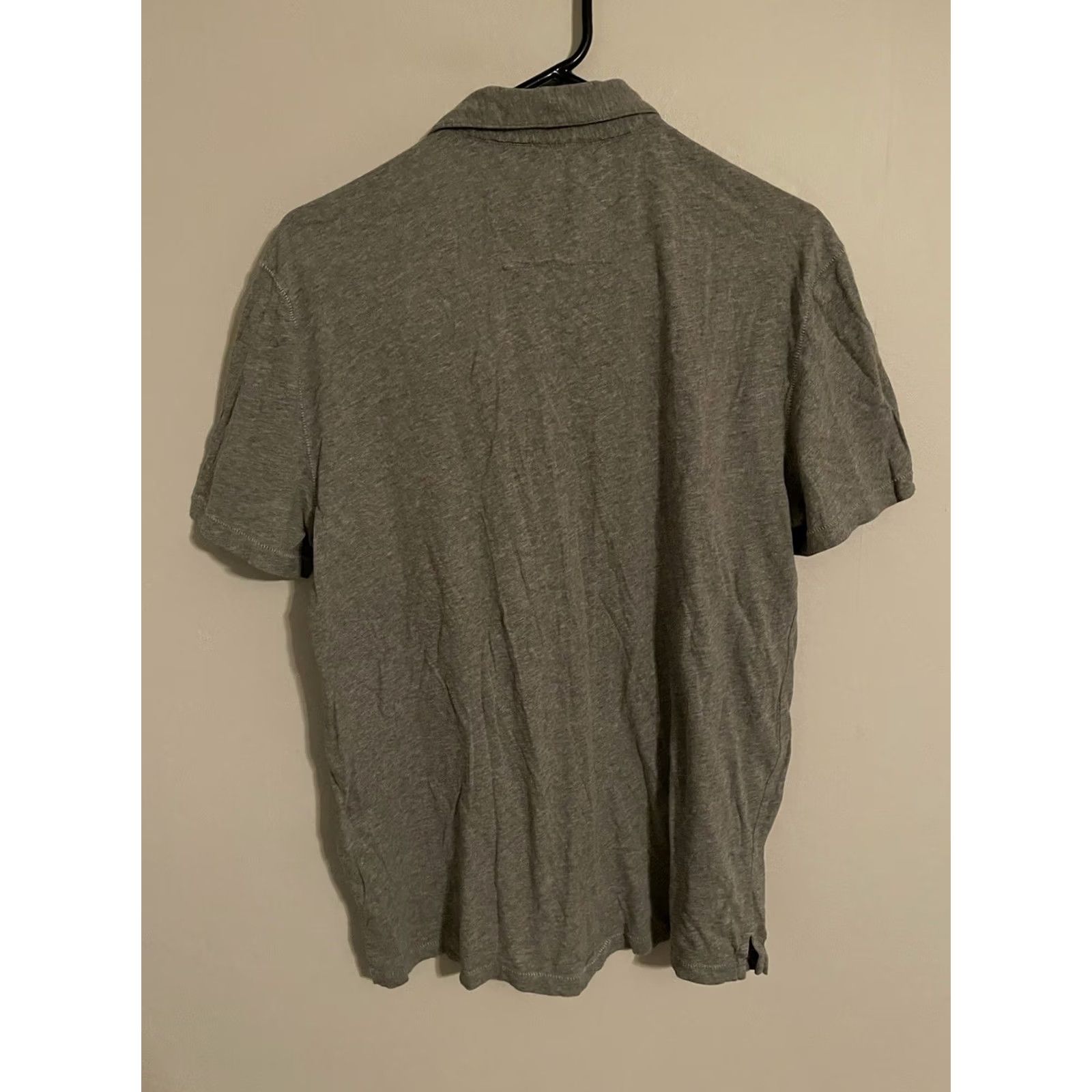 John Varvatos John Varvatos USA Chest Logo Light Gray Cotton Polo Shirt - Men's Medium S/S Size US M / EU 48-50 / 2 - 3 Thumbnail