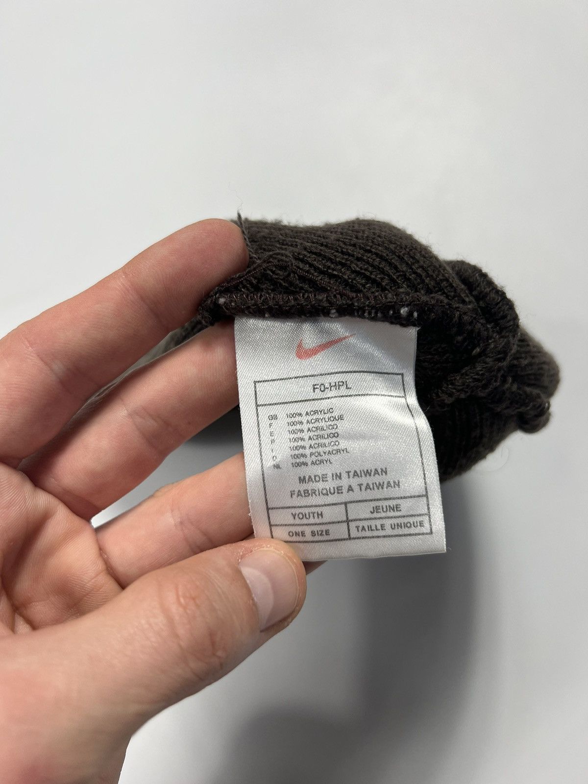 Vintage Vintage Nike Brown Wool Beanie Hat With Logo Size ONE SIZE - 7 Thumbnail