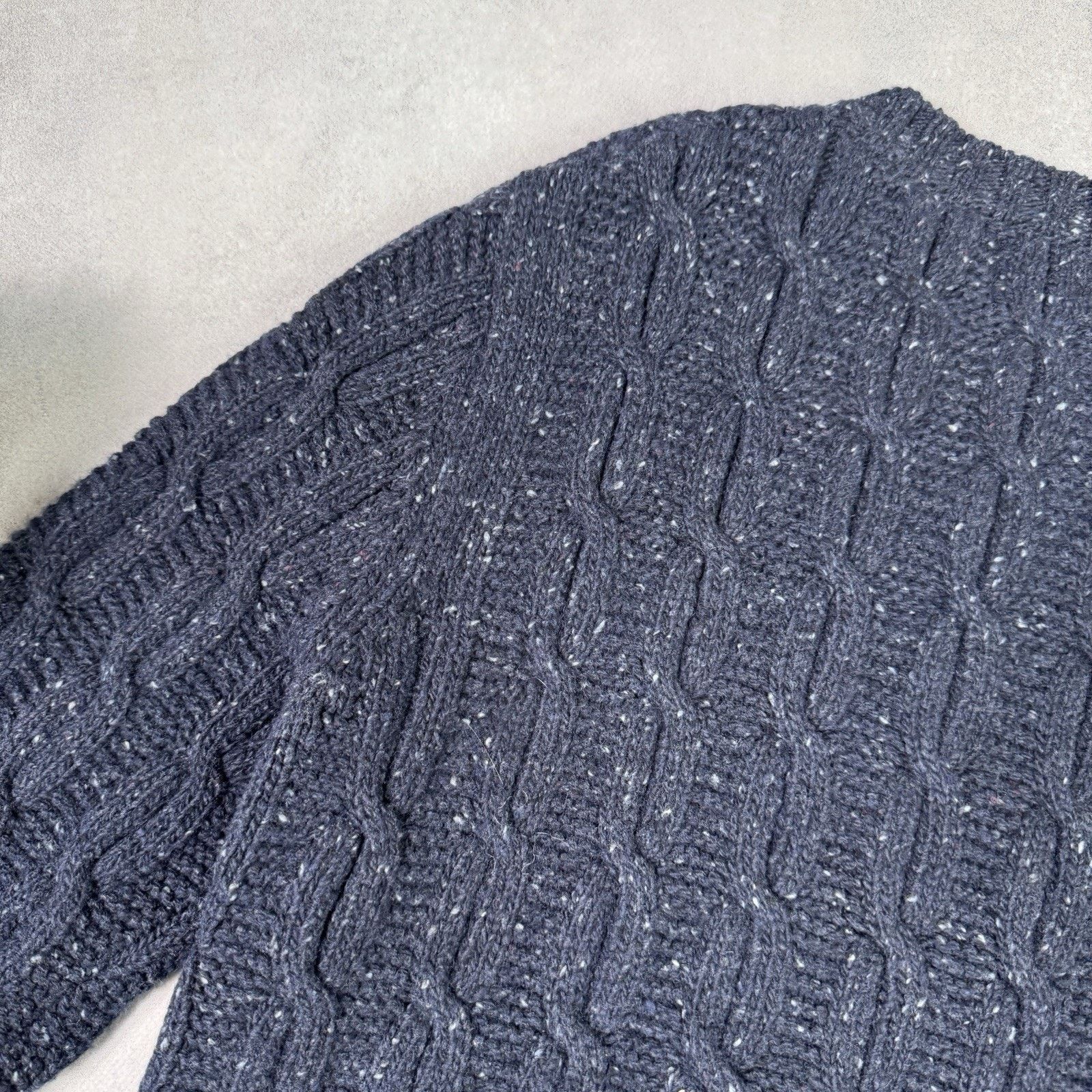 Barbour Barbour Beacon Brand Cable Knit Men Wool Sweater Size L Blue Size US L / EU 52-54 / 3 - 19 Thumbnail