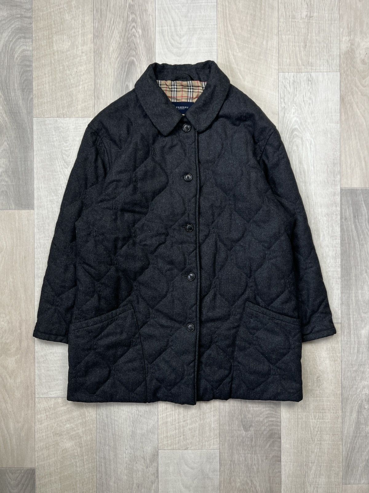 Burberry Burberry Wool Quilted Jacket (Y0287) Size XXL / US 16-18 / IT 52-54 - 1 Thumbnail