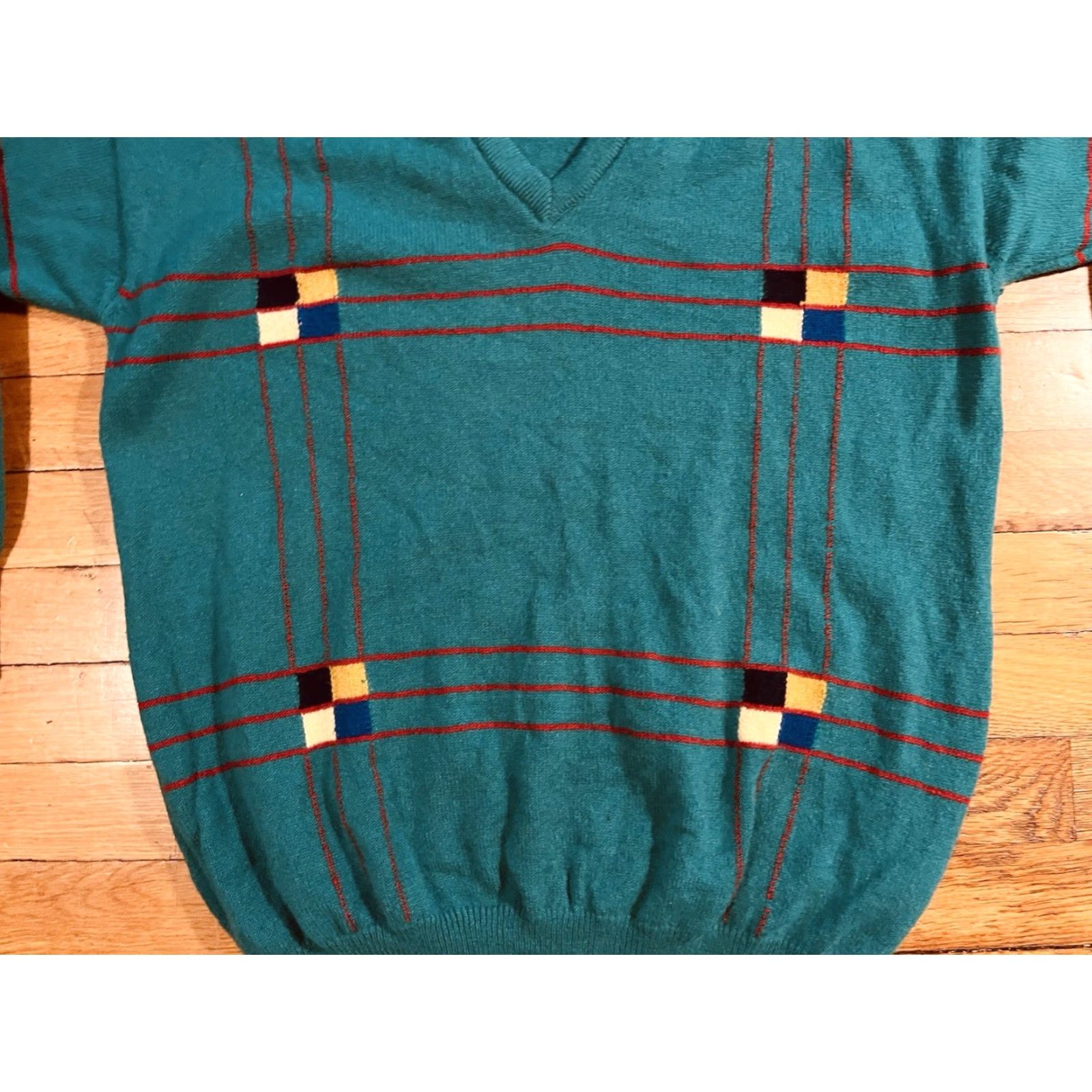 Vintage VINTAGE Glenmoor Geometric Sweater Men’s Large Green Wool Pullover Knit Size US L / EU 52-54 / 3 - 3 Thumbnail
