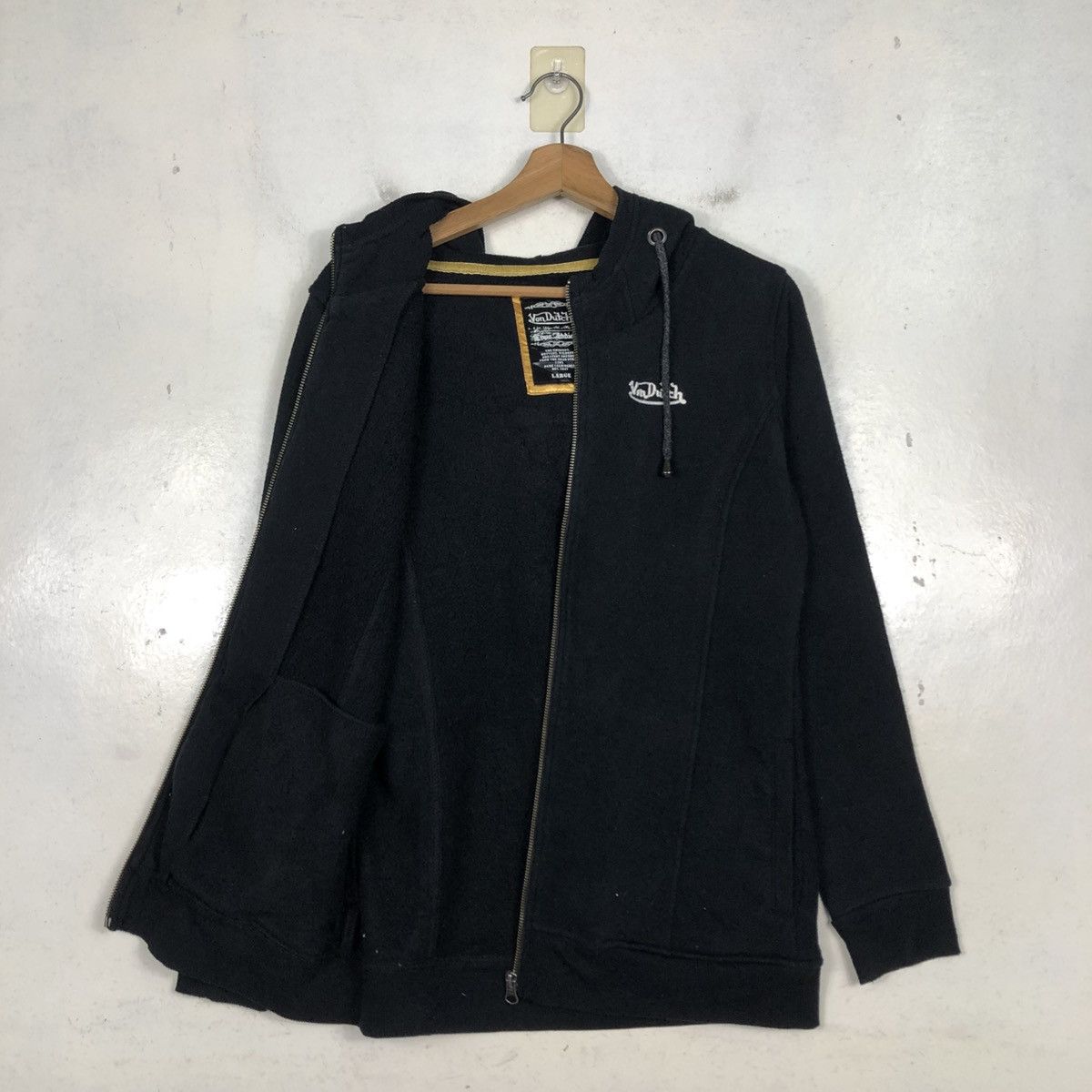 Von Dutch 📌Rich Black Zipper Jacket Von Dutch Big Logo Punk Style Size US L / EU 52-54 / 3 - 13 Thumbnail