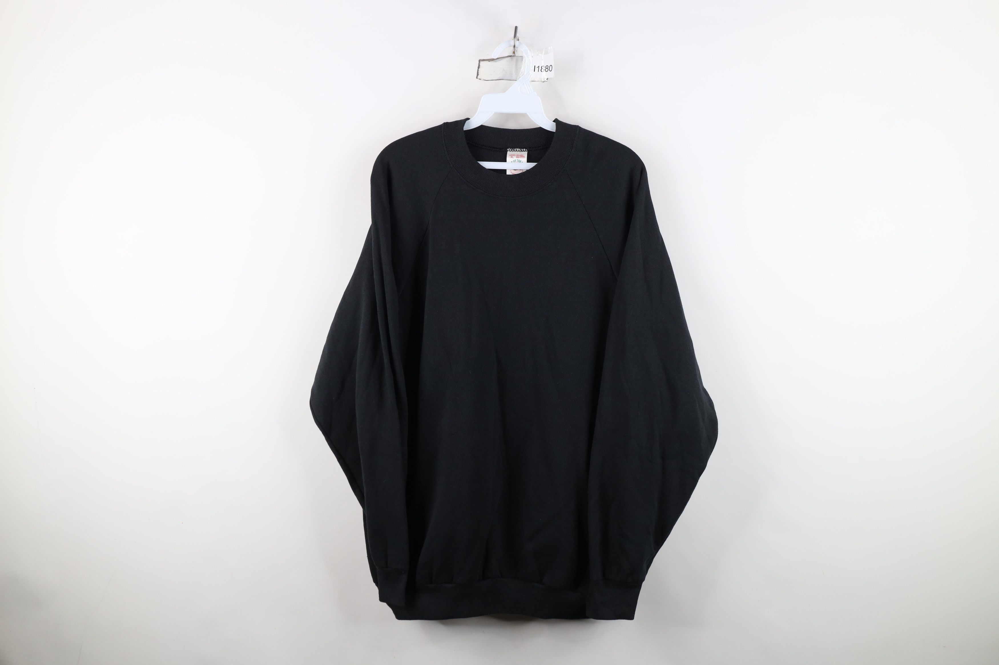 Vintage Vintage 90s Streetwear Blank Crewneck Sweatshirt Black USA Size XL / US 12-14 / IT 48-50 - 1 Thumbnail