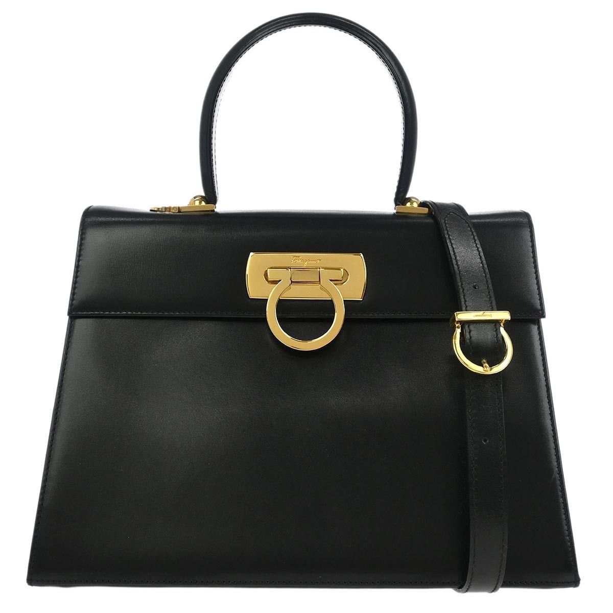 Salvatore Ferragamo Convertible Top Handle Bag Leather