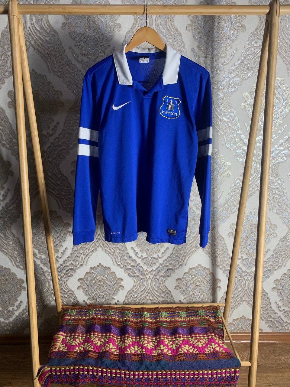 Pre-owned Nike X Soccer Jersey Vintage Nike Fc Everton Sleeve Soccer Jersey Drill Y2k In Blue