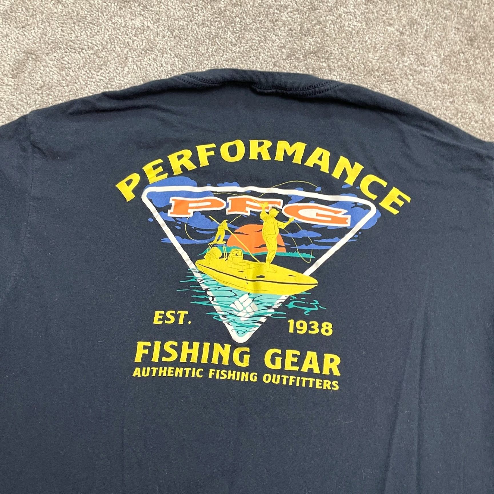 Vintage Columbia PFG T-Shirt Mens Large Blue Crew Neck Short Sleeve Casual Tee Shirt Size US L / EU 52-54 / 3 - 4 Thumbnail