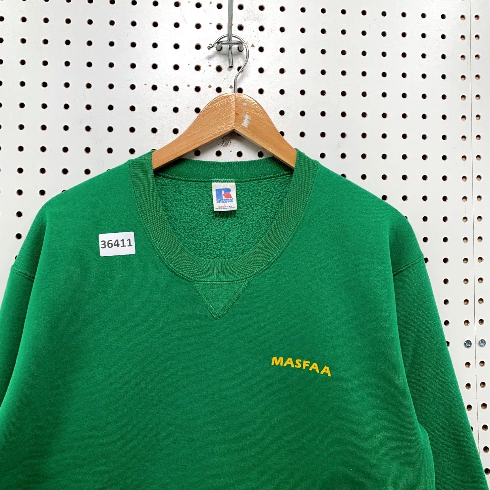 Russell Athletic VINTAGE Russell Athletic Sweatshirt Mens Large Green Crewneck 80s MASFAA USA Size US L / EU 52-54 / 3 - 5 Thumbnail