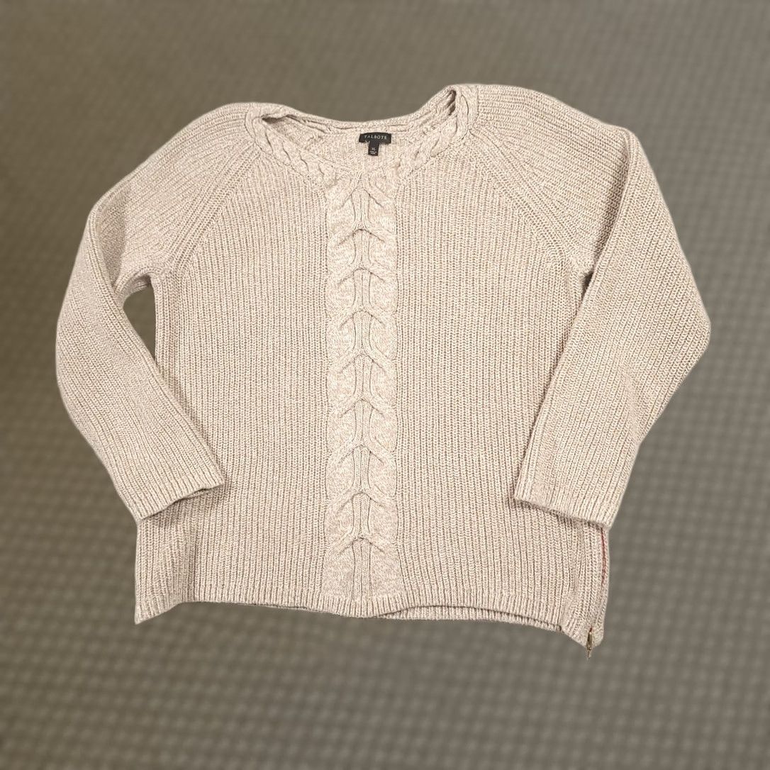 Talbots Talbots Cable-Knit Sweater XL Beige Pullover Womens Size XL / US 12-14 / IT 48-50 - 1 Thumbnail