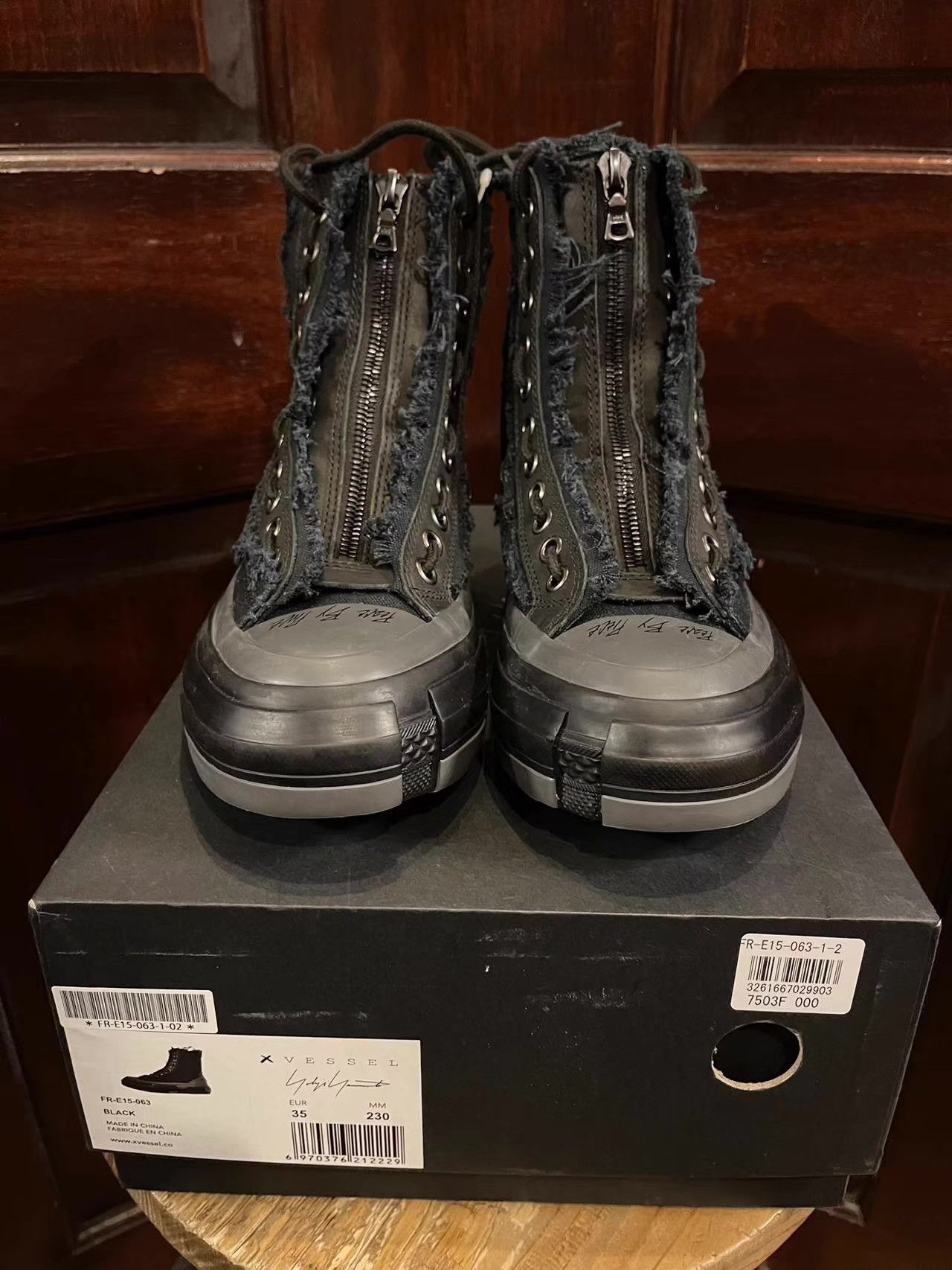 Yohji Yamamoto Yohji Yamamoto × VESSEL FW20 black zipped high‑top Ｑ25 Size US 10 / EU 43 - 1 Thumbnail