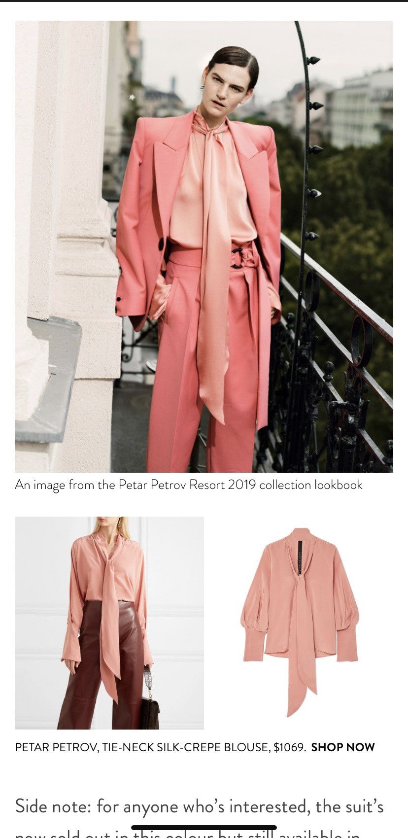 Petar Petrov $1069 archive Petar Petrov Anne Hathaway bow tie silk shirt Size M / US 6-8 / IT 42-44 - 2 Thumbnail