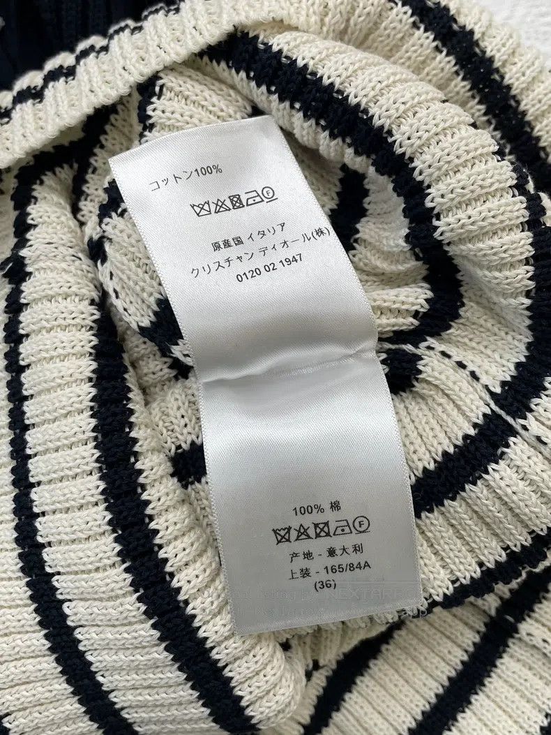 Dior Dior Navy collar striped knitted long sleeves Size XS / US 0-2 / IT 36-38 - 7 Thumbnail