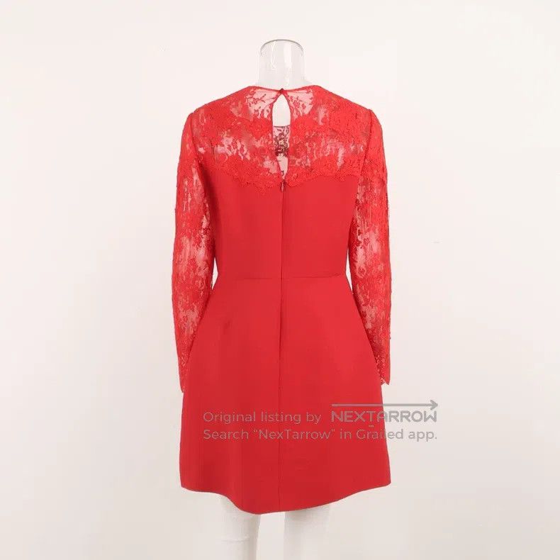 Valentino Valentino Silk wool blend lace long-sleeved dress Size L / US 10 / IT 46 - 2 Thumbnail