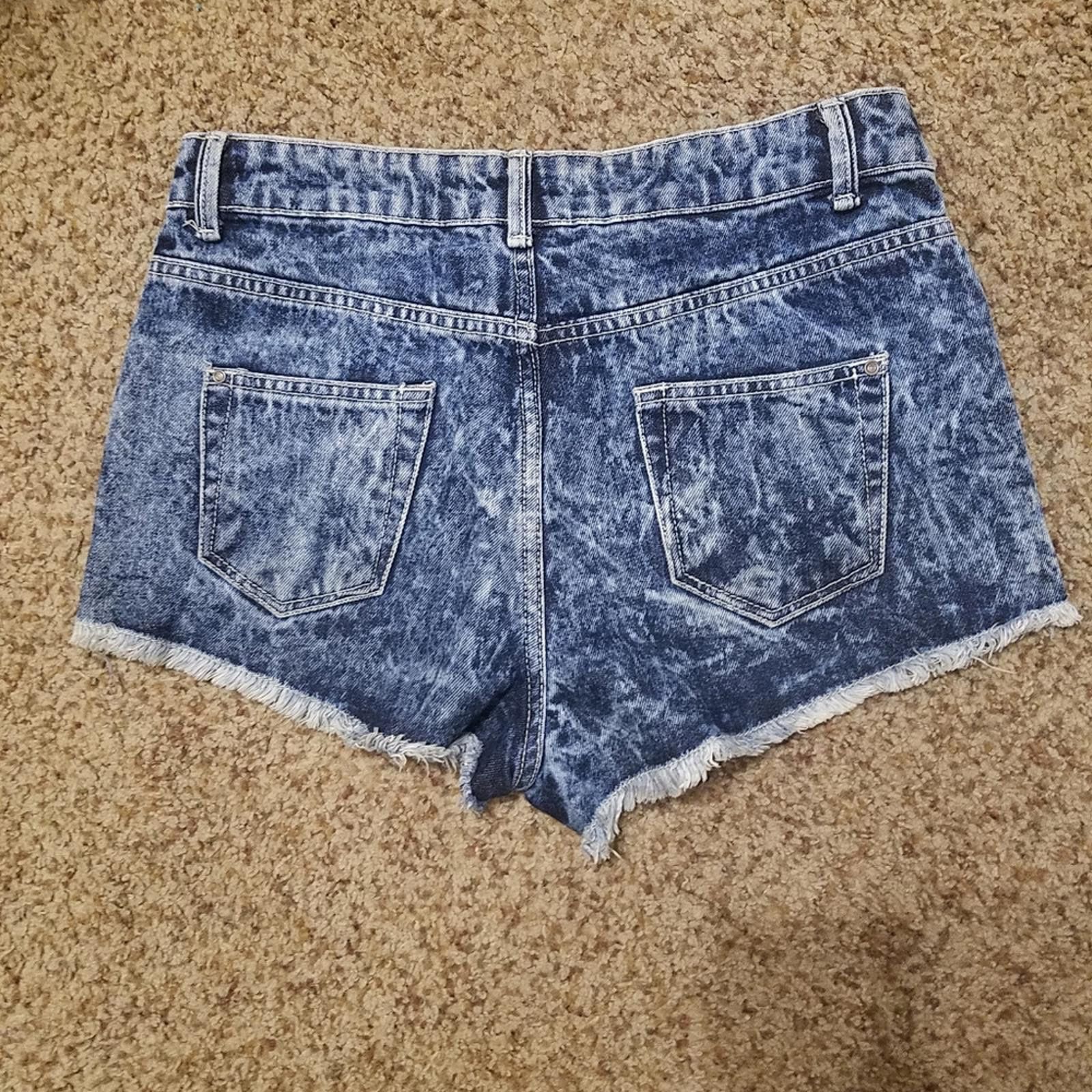 Quiksilver Quiz Denim Blue Distressed Shorts Size 10 Size 32" / US 10 / IT 46 - 2 Thumbnail