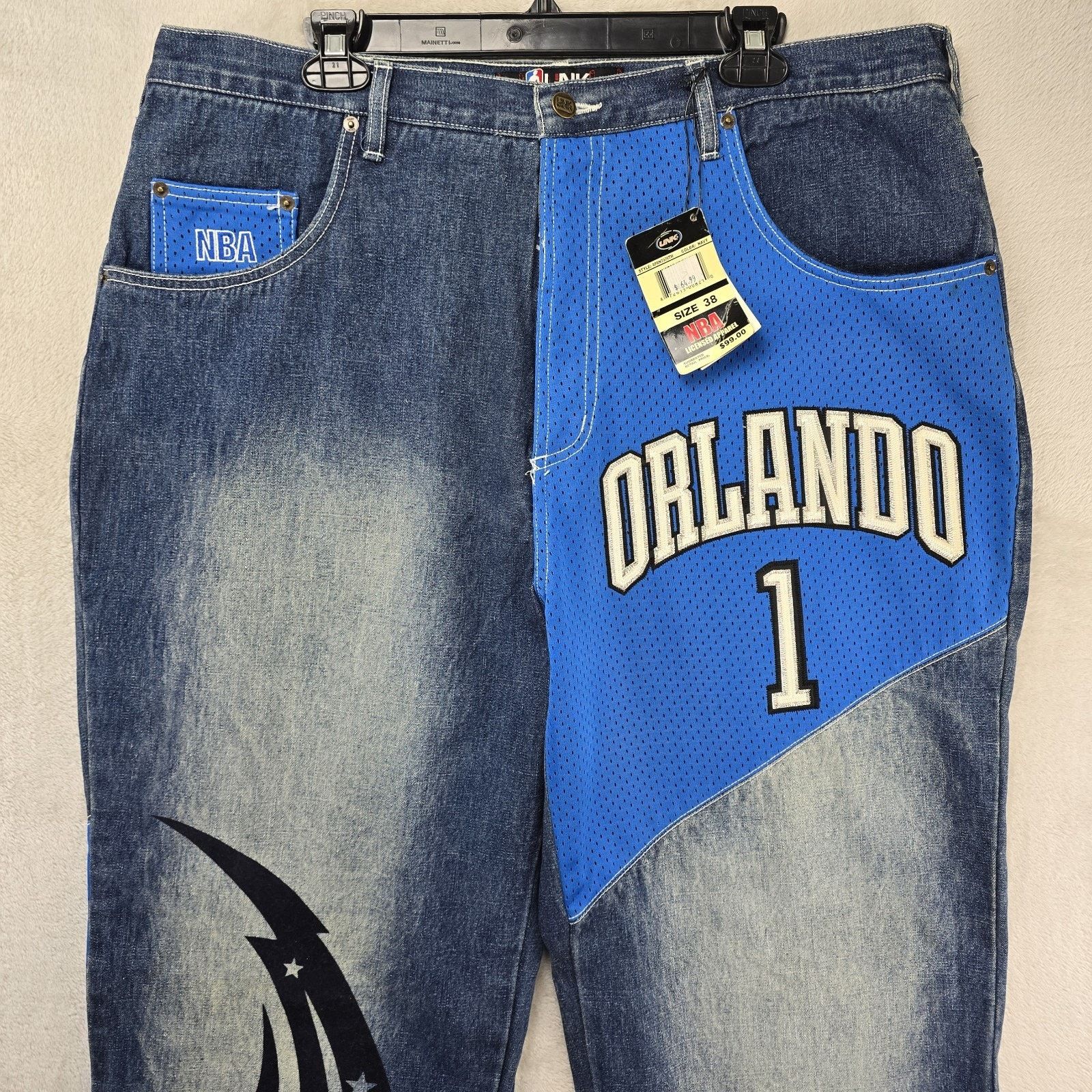 Other NBA UNK Jeans 38x33 Tracy Mcgrady Orlando Magic Baggy Y2K Size US 38 / EU 54 - 2 Thumbnail