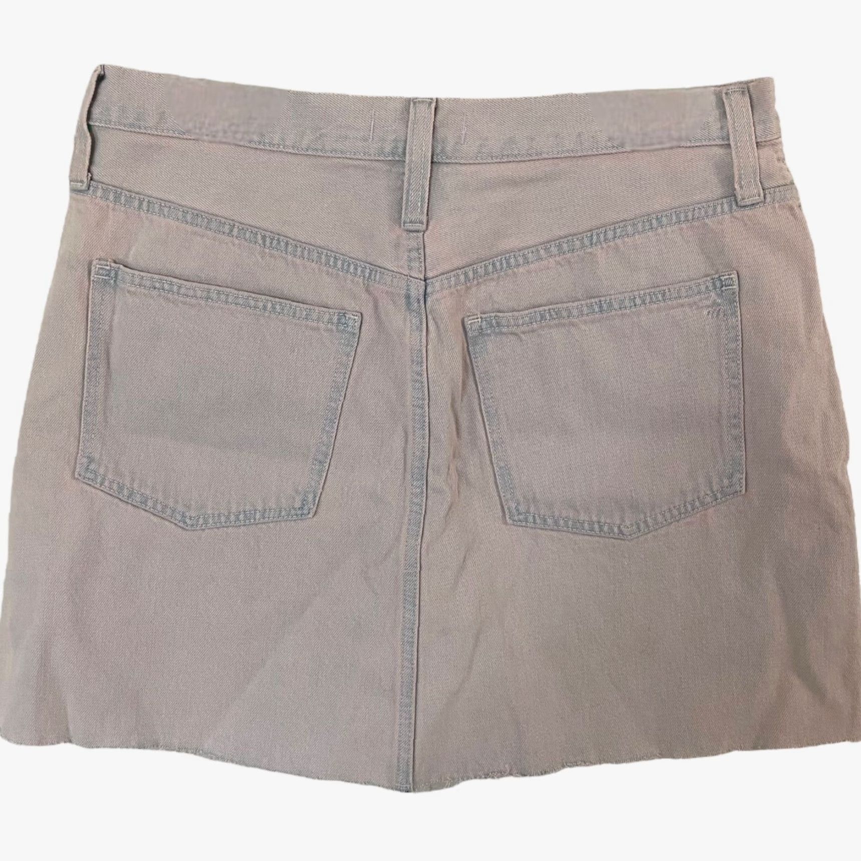 Madewell Madewell Rigid Denim A-Line Mini Skirt Size 31 Pink Raw Hem Overdyed Edition New Size 24" / US 00 / IT 34 - 4 Thumbnail